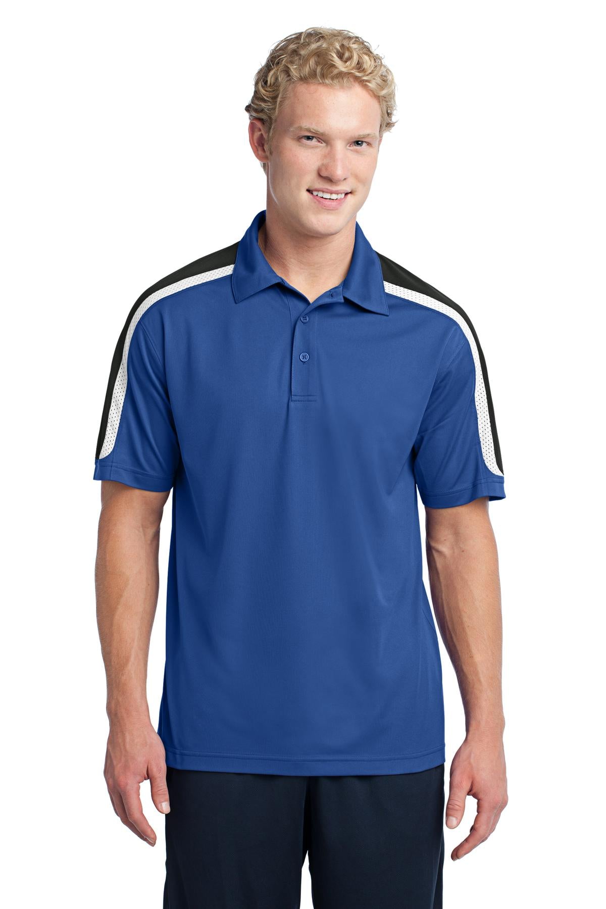 Custom Embroidered - Sport-Tek® Tricolor Shoulder Micropique Sport-Wick® Polo. ST658