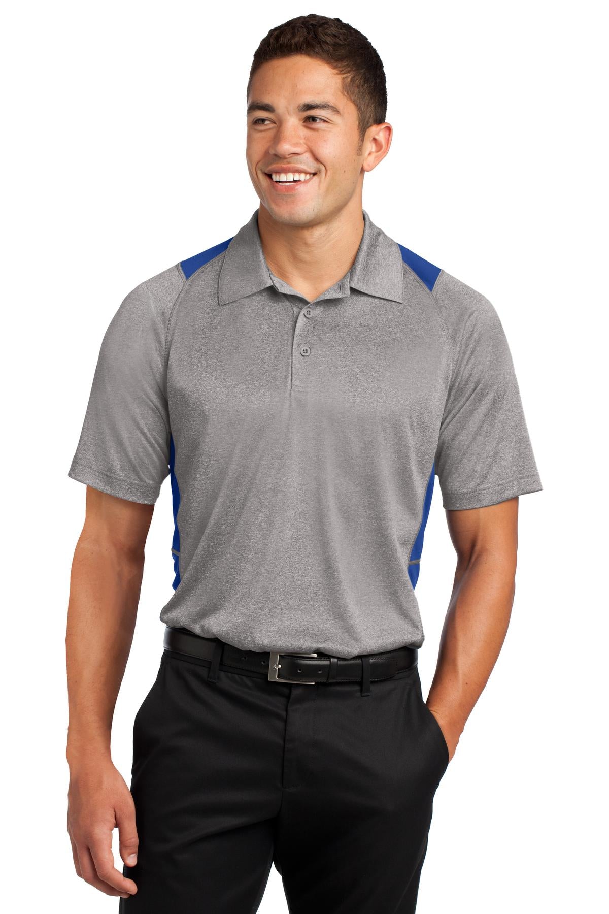 Custom Embroidered - Sport-Tek® Heather Colorblock Contender™ Polo. ST665