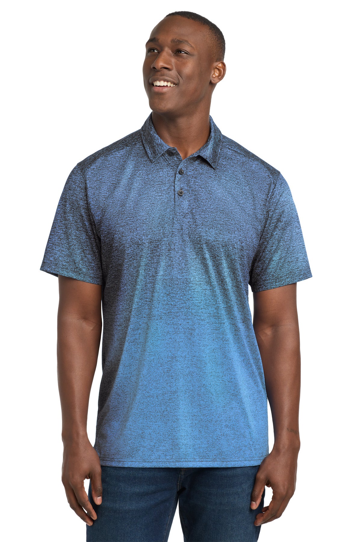 Custom Embroidery or DTF Print - Sport-Tek  ®  Ombre Heather Polo. ST671