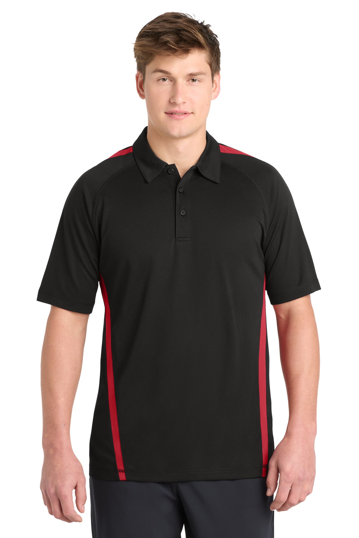 Custom Embroidery or DTF Print - Sport-Tek ®  PosiCharge ®  Micro-Mesh Colorblock Polo. ST685