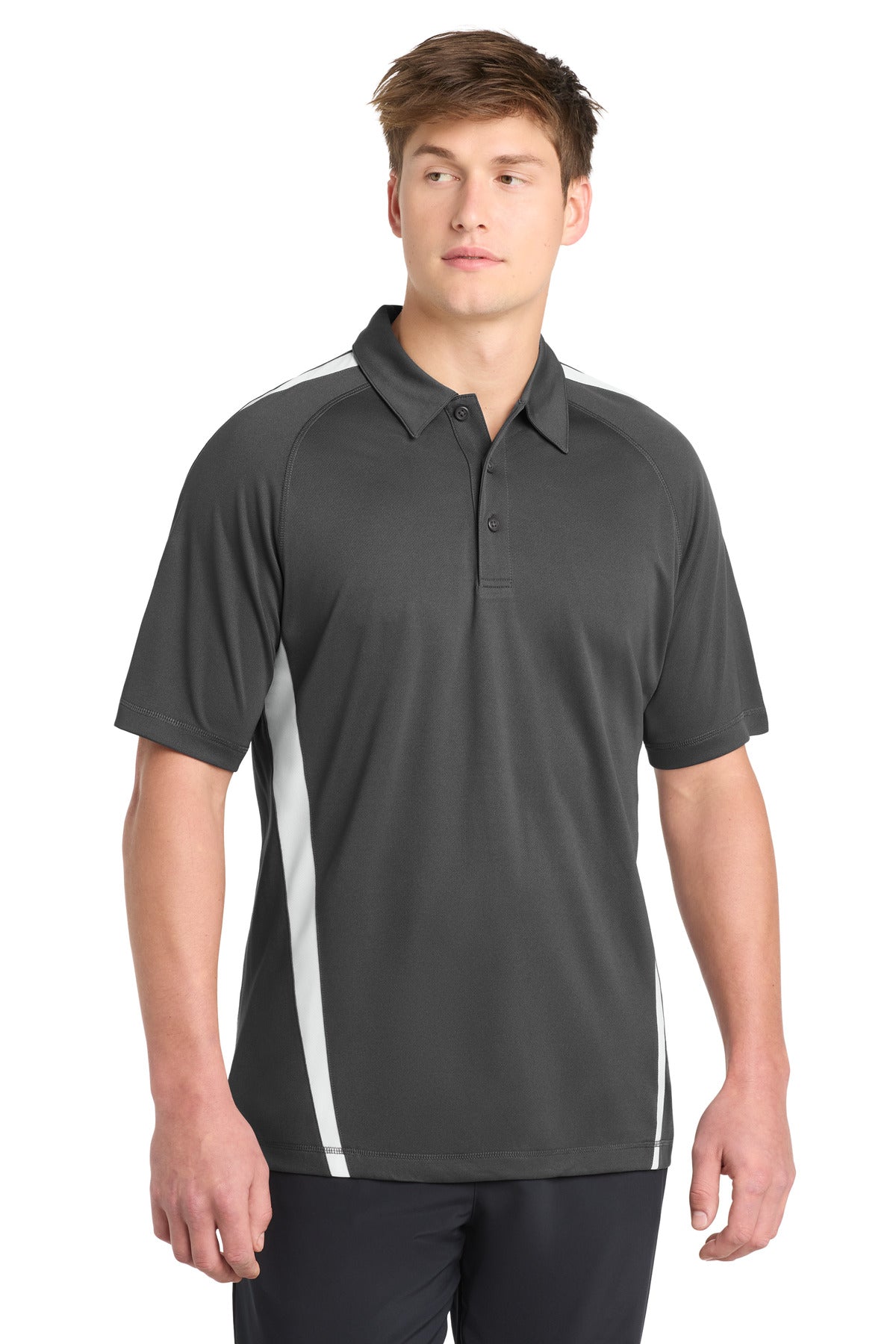 Custom Embroidery or DTF Print - Sport-Tek ®  PosiCharge ®  Micro-Mesh Colorblock Polo. ST685