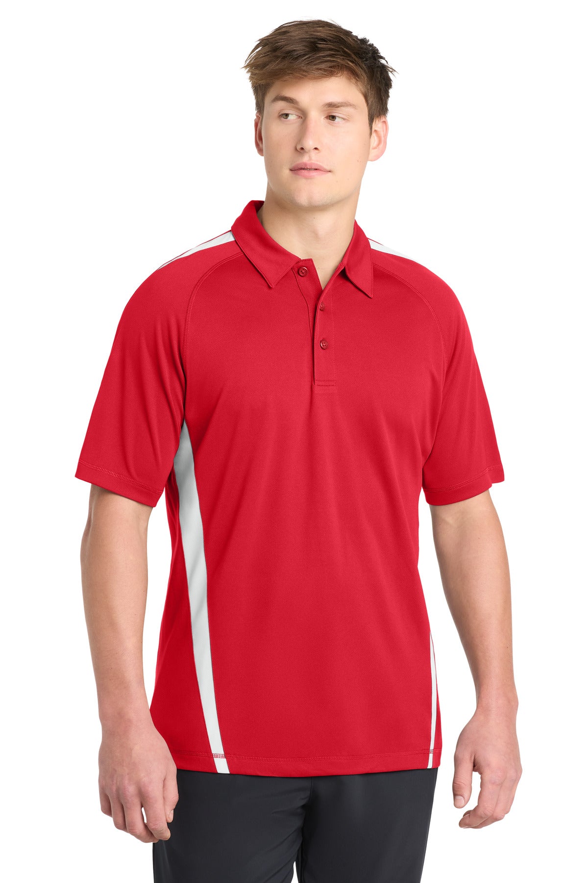 Custom Embroidery or DTF Print - Sport-Tek ®  PosiCharge ®  Micro-Mesh Colorblock Polo. ST685