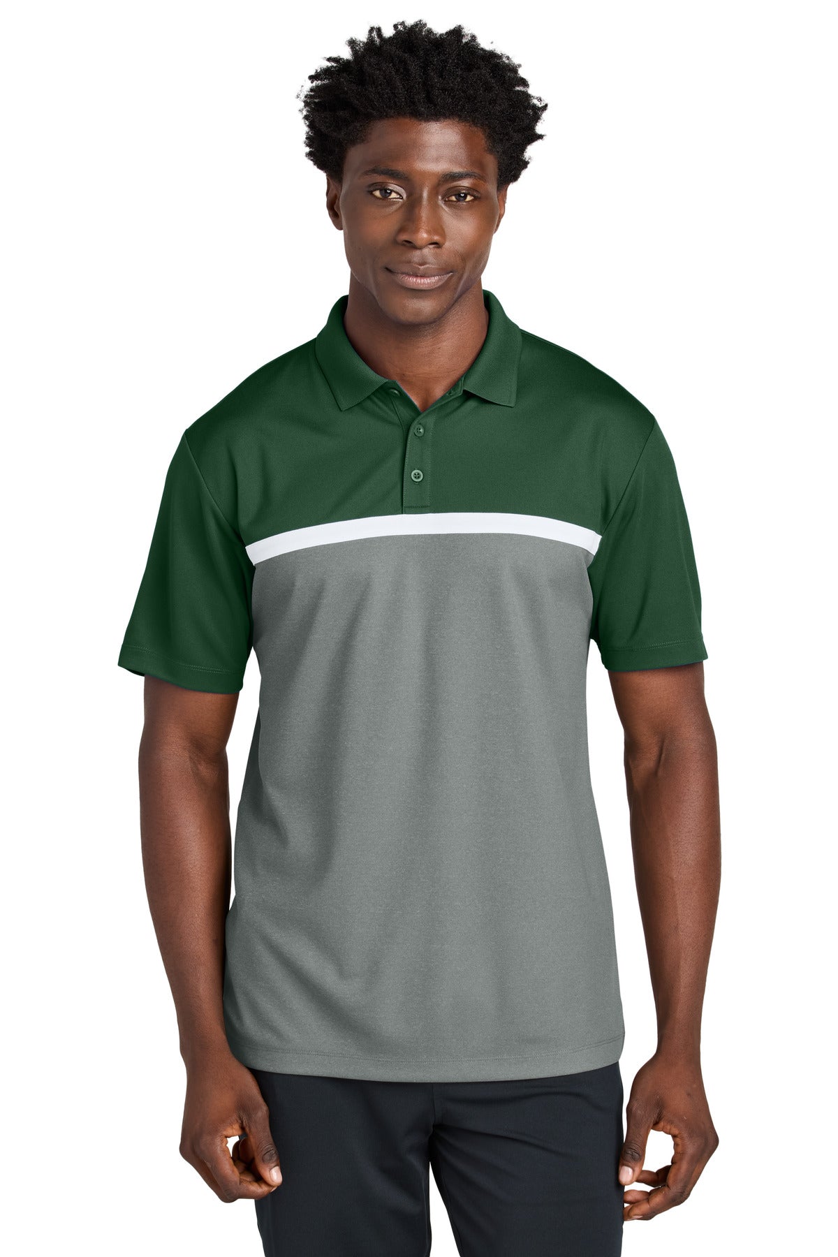Custom Embroidery or DTF Print - Sport-Tek ®  UV Micropique Colorblock Polo ST741
