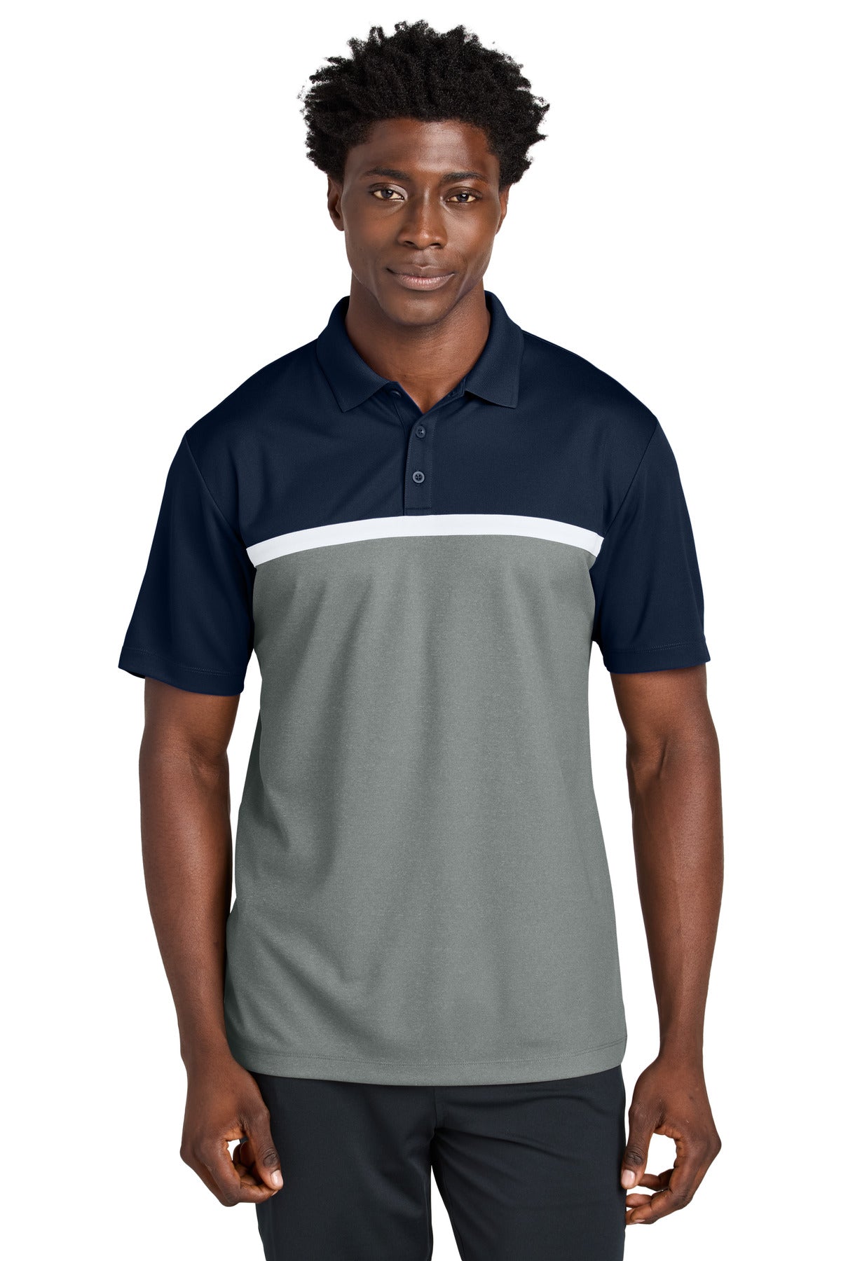 Custom Embroidery or DTF Print - Sport-Tek ®  UV Micropique Colorblock Polo ST741