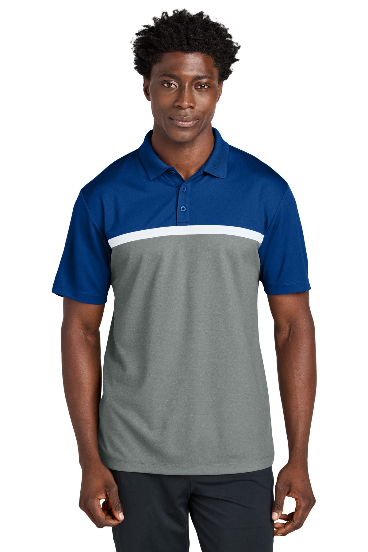 Custom Embroidery or DTF Print - Sport-Tek ®  UV Micropique Colorblock Polo ST741