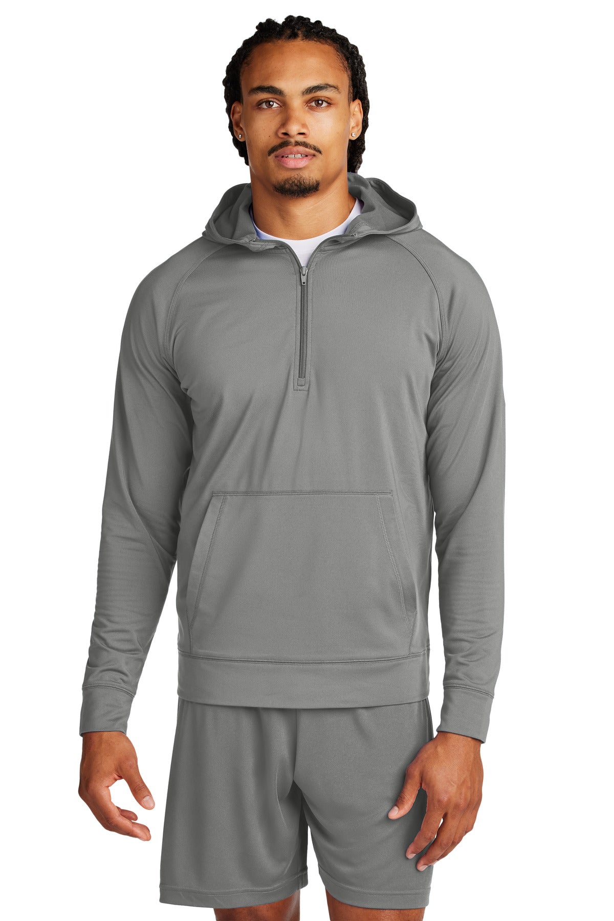 Custom Embroidered or DTF Print on Sport-Tek ®  Sport-Wick ®  Stretch 1/2-Zip Hoodie ST856