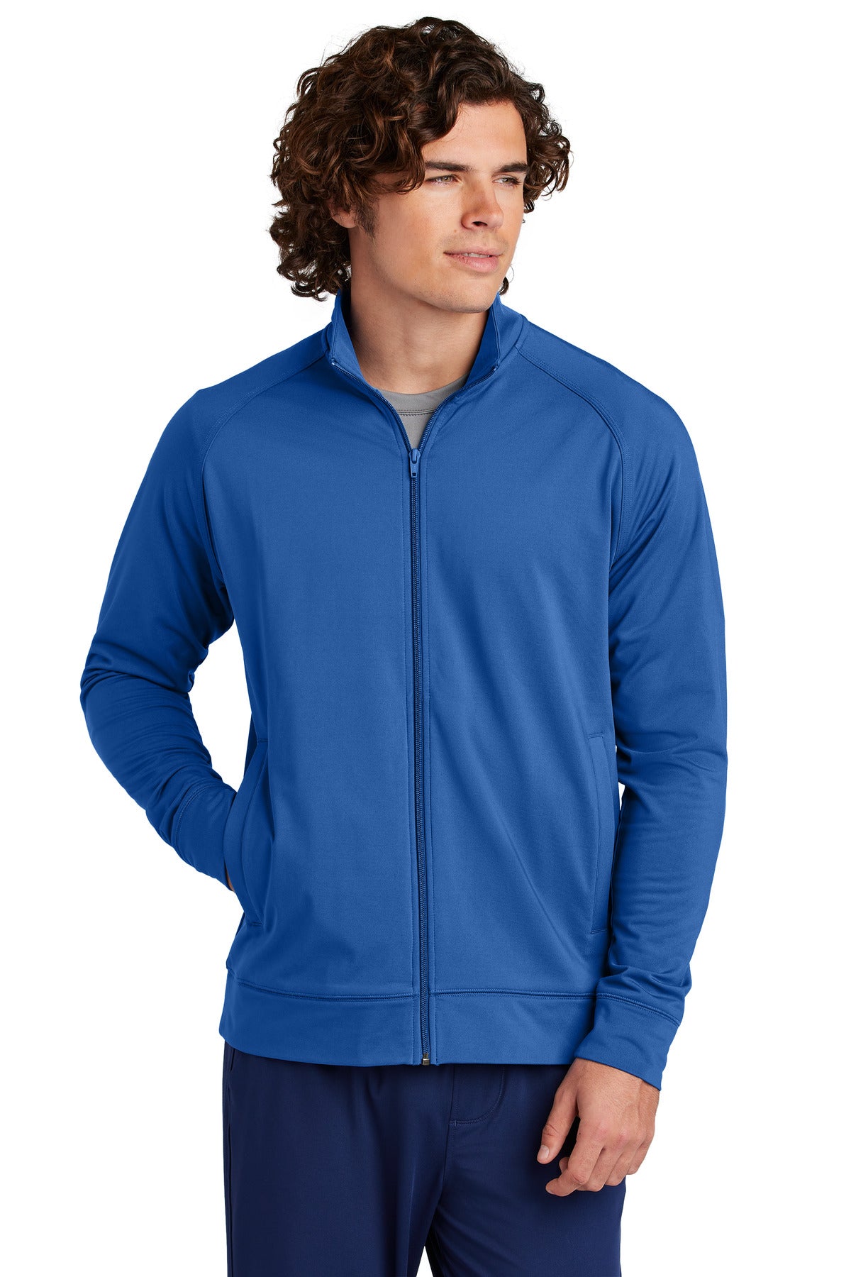 Custom Embroidery or DTF Print - Sport-Tek ®  Sport-Wick ®  Stretch Full-Zip Cadet Jacket ST857