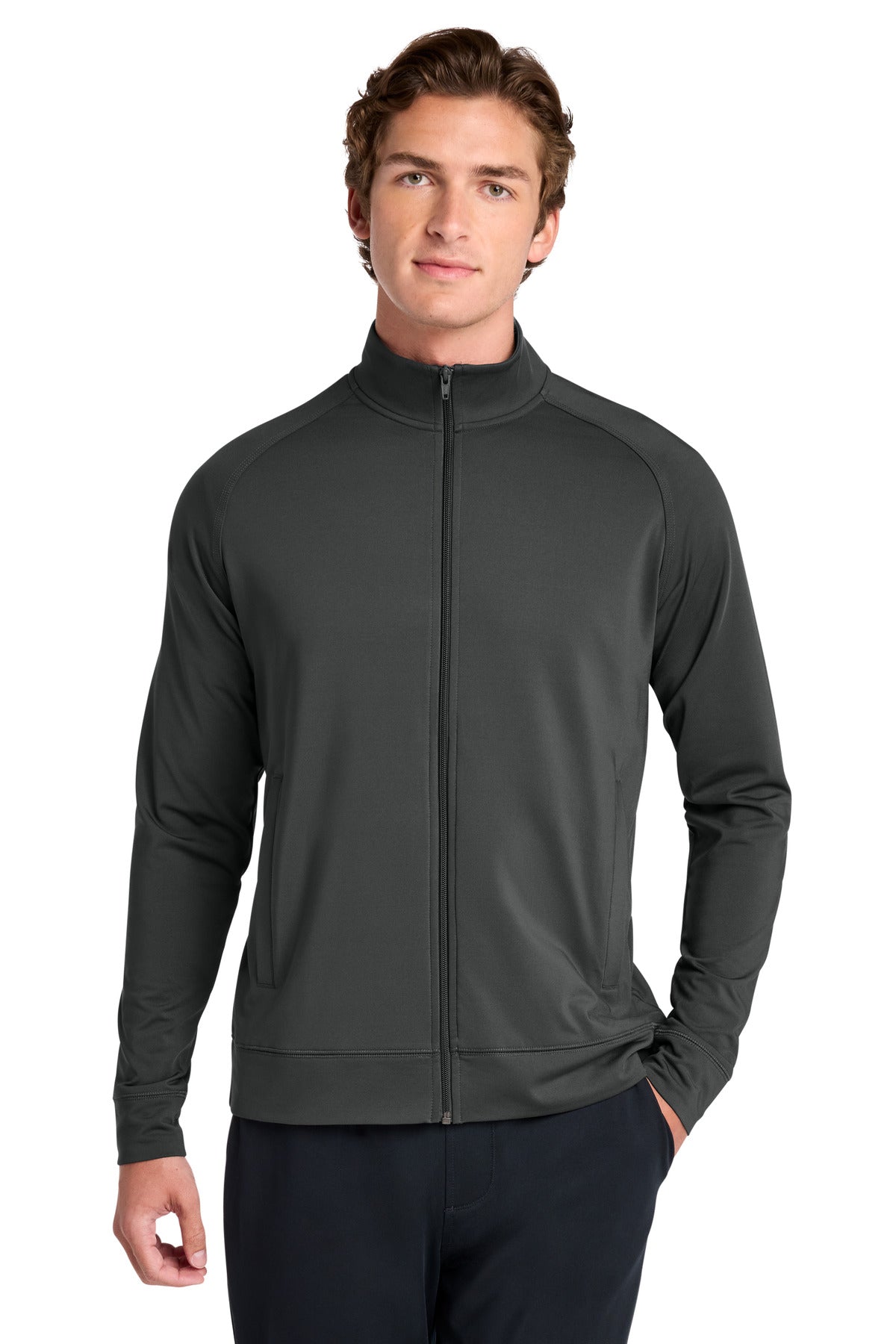 Custom Embroidery or DTF Print - Sport-Tek ®  Sport-Wick ®  Stretch Full-Zip Cadet Jacket ST857