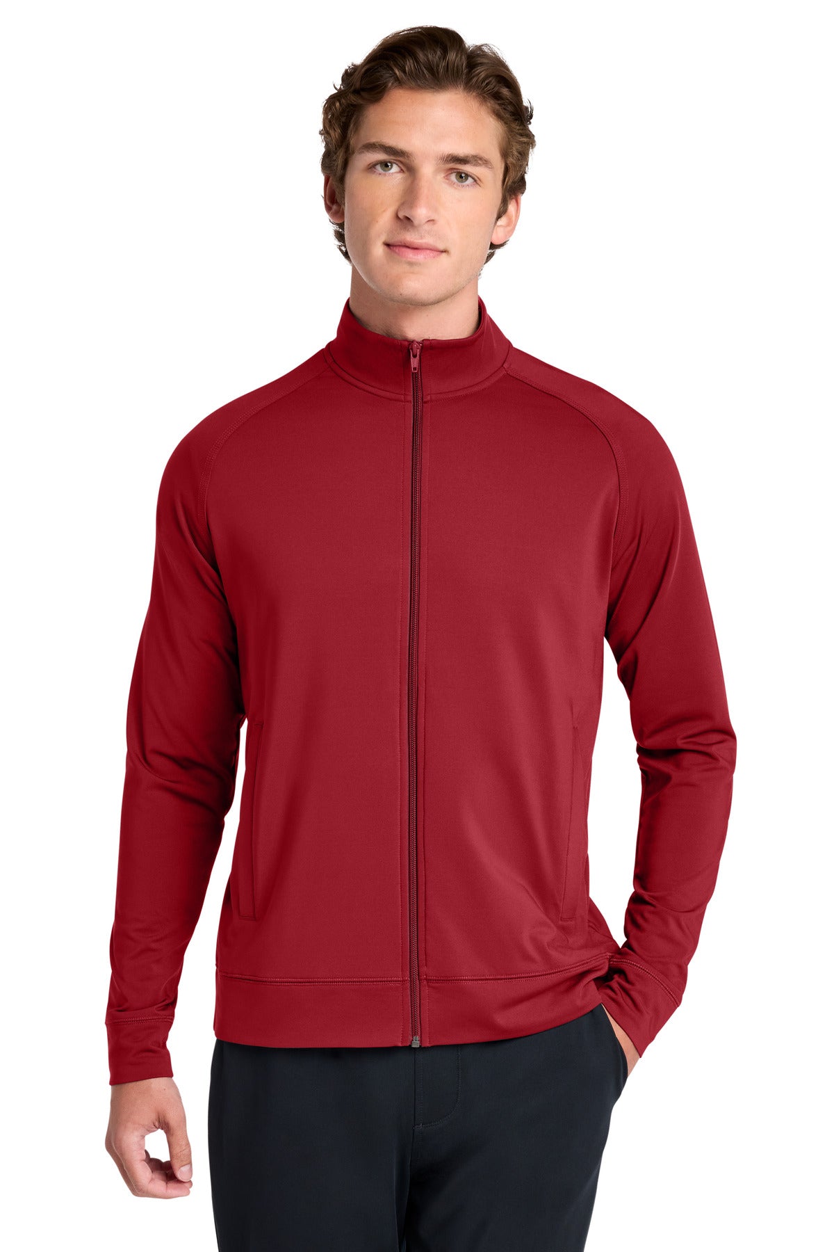 Custom Embroidery or DTF Print - Sport-Tek ®  Sport-Wick ®  Stretch Full-Zip Cadet Jacket ST857