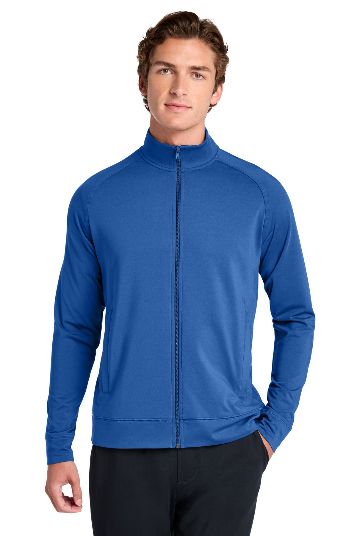 Custom Embroidery or DTF Print - Sport-Tek ®  Sport-Wick ®  Stretch Full-Zip Cadet Jacket ST857