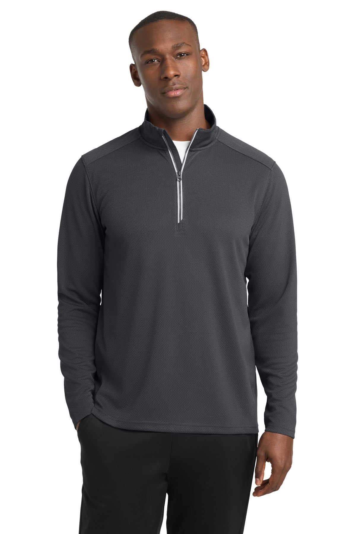 Custom Embroidery or DTF Print - Sport-Tek ®  Sport-Wick ®  Textured 1/4-Zip Pullover.  ST860