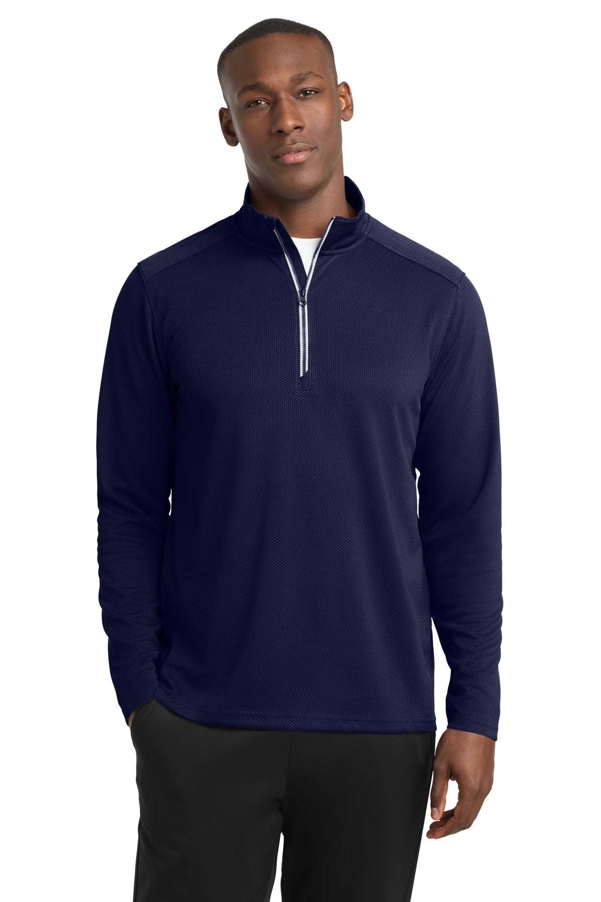 Custom Embroidery or DTF Print - Sport-Tek ®  Sport-Wick ®  Textured 1/4-Zip Pullover.  ST860