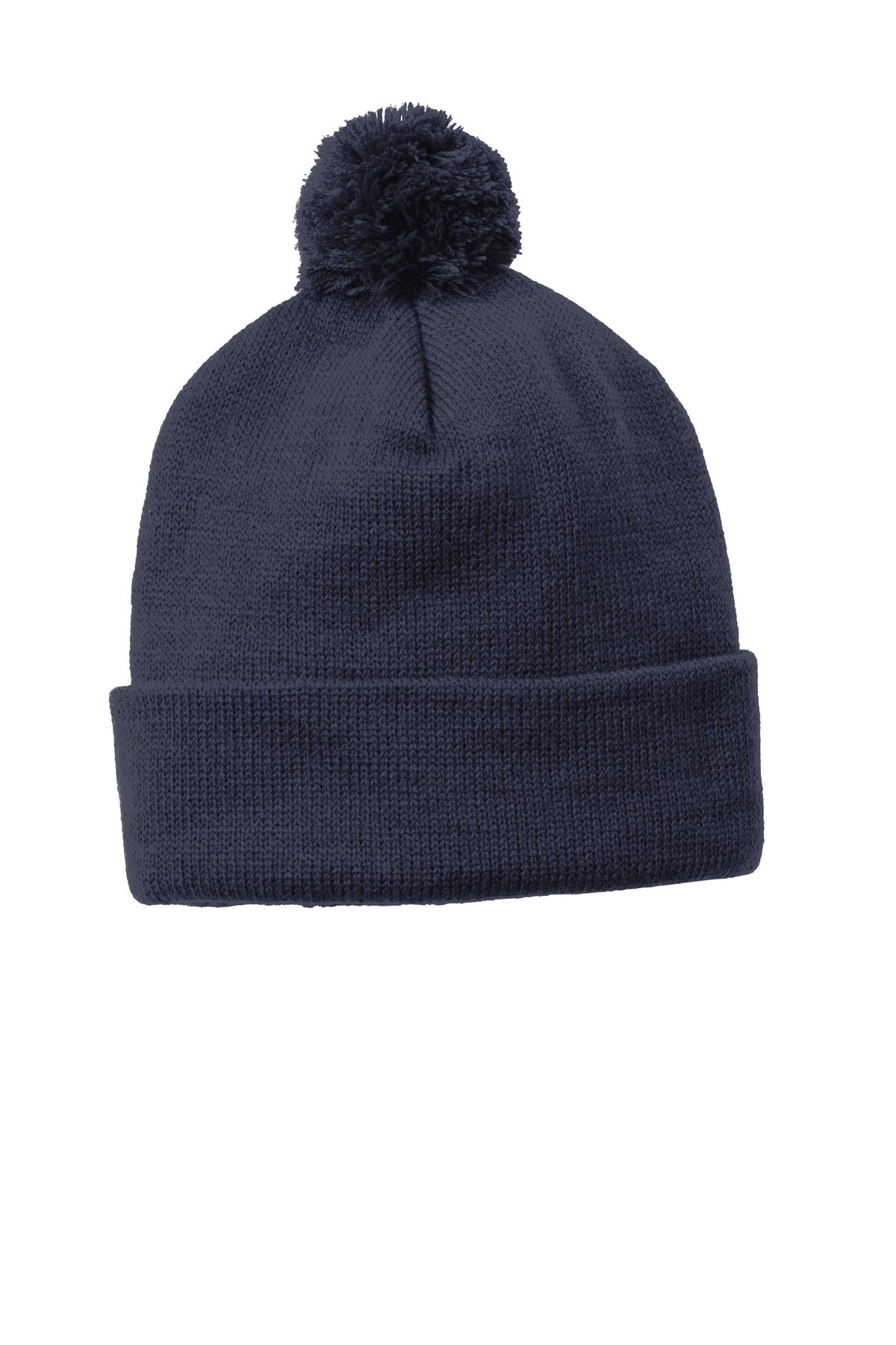 Custom Embroidery or DTF Print - Sport-Tek  ®  Solid Pom Pom Beanie. STC37