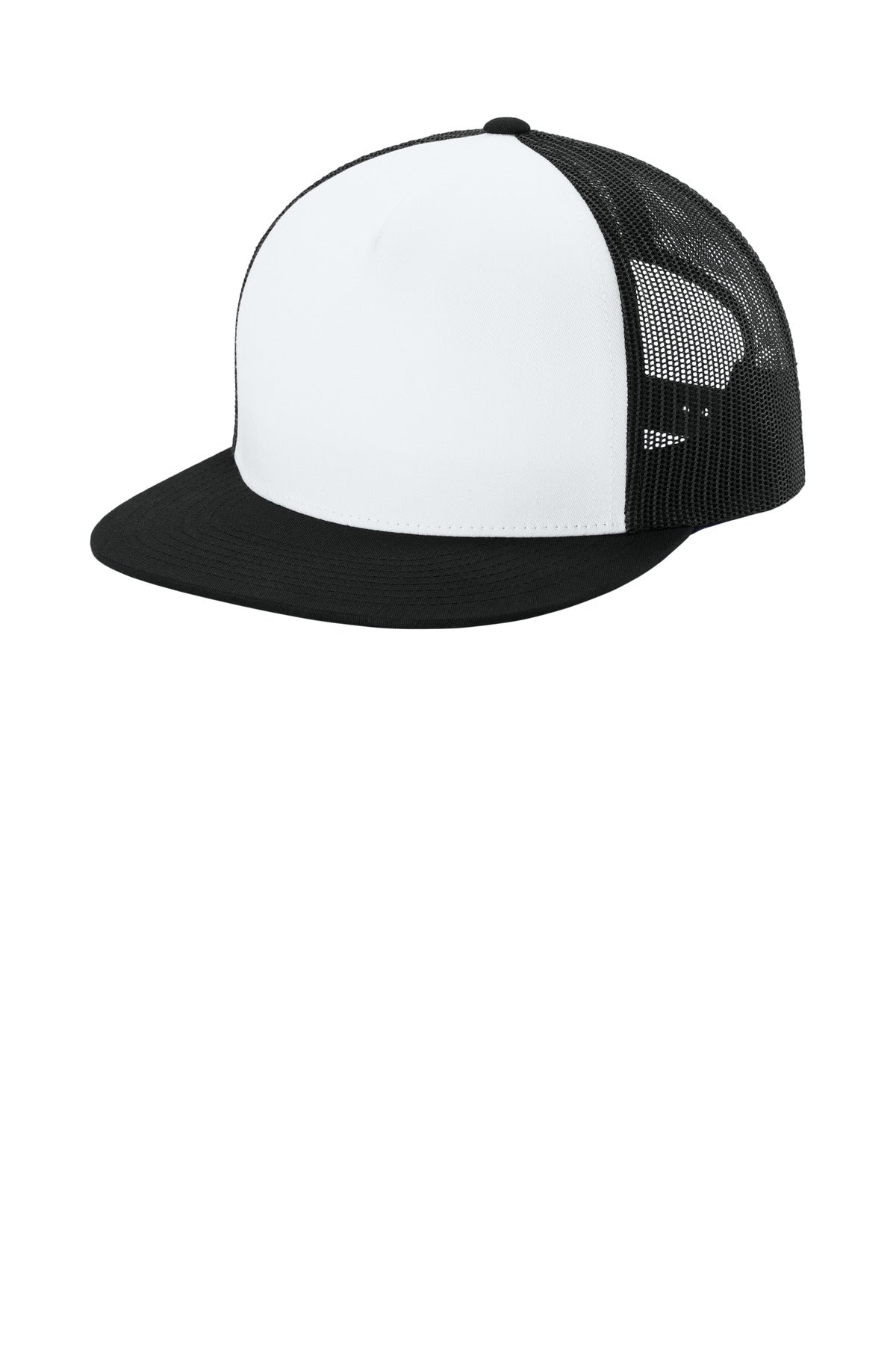 Custom Embroidery or DTF Print - Sport-Tek ®  YP Classics  ®  5-Panel Classic Trucker Mesh Back Cap. STC38