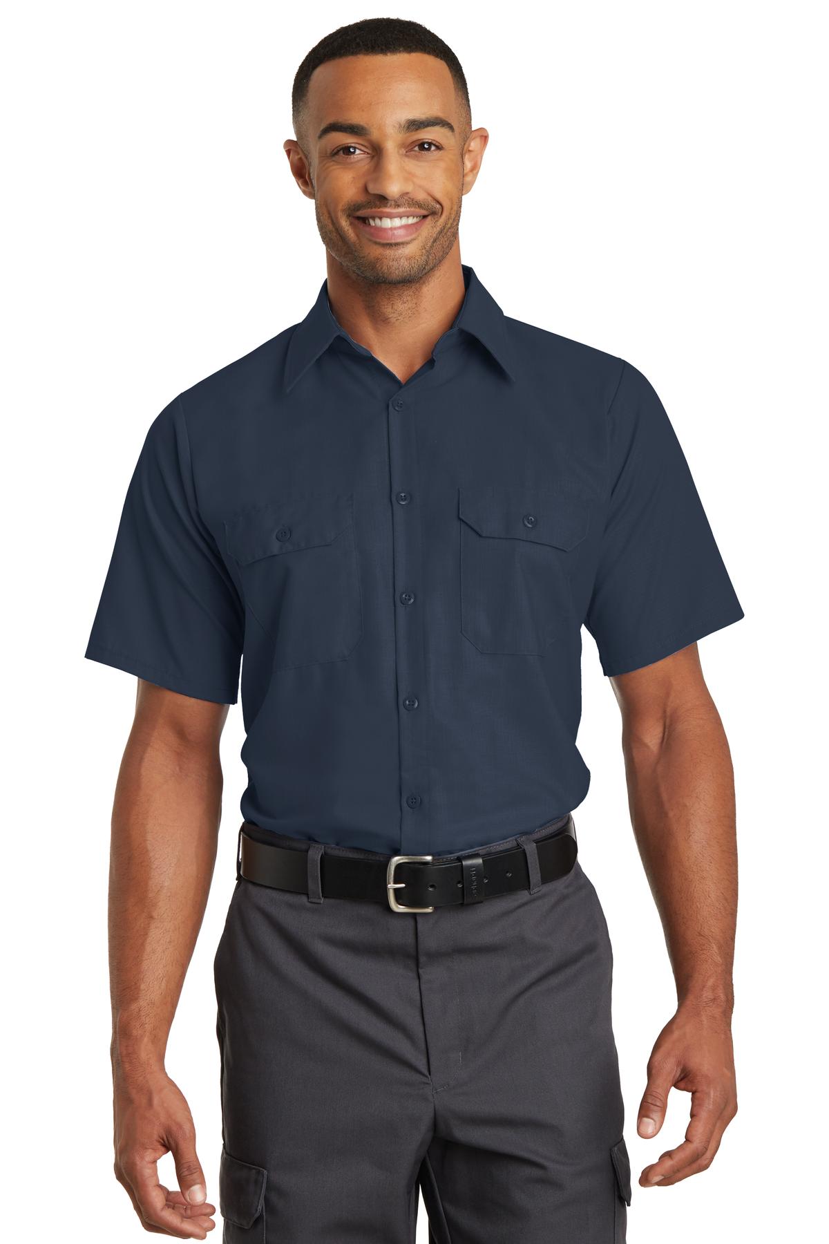 Custom Embroidery or DTF Print - Red Kap ®  Short Sleeve Solid Ripstop Shirt. SY60