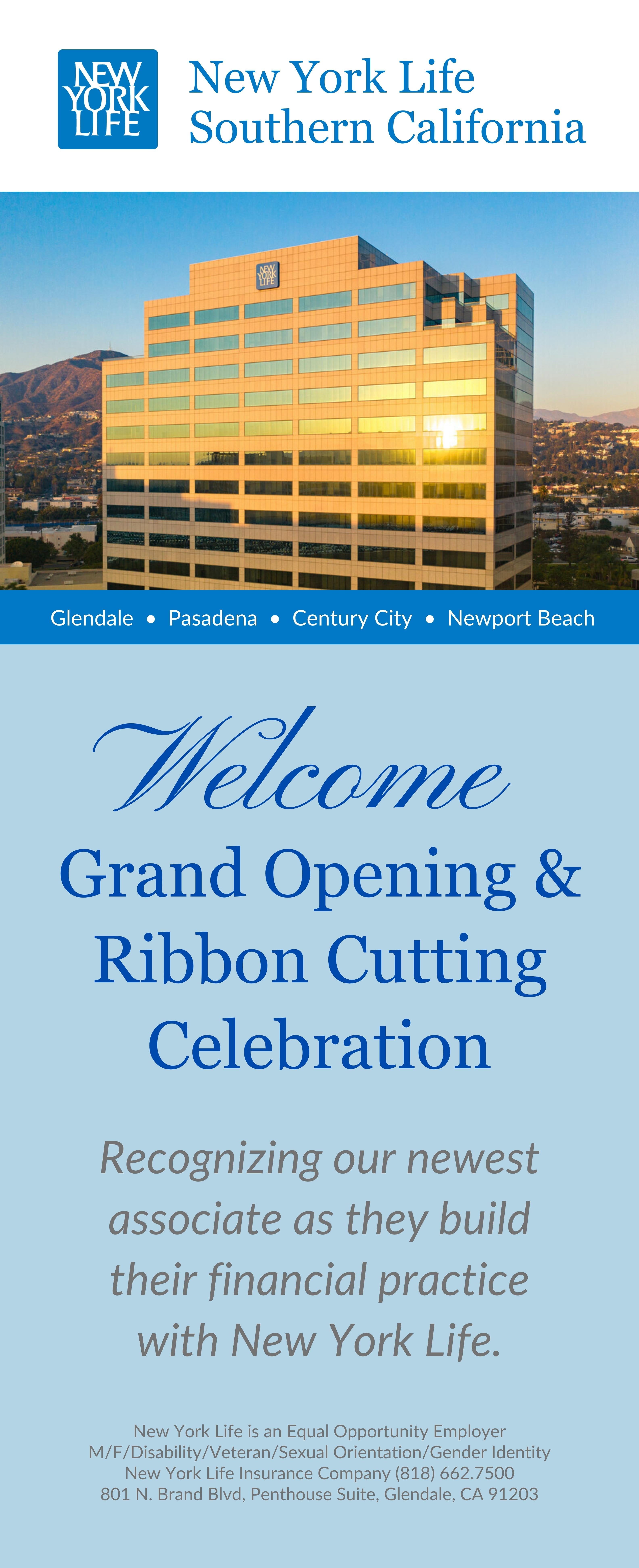 SoCal Grand Opening Banner - New York Life - Deluxe Retractable Banner - 33"x81"