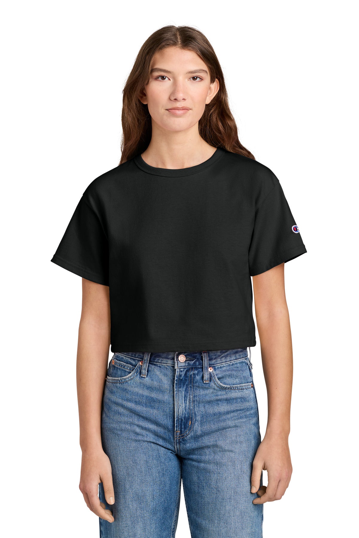 Custom Embroidery or DTF Print - Champion ®  Women's Cropped Heritage Tee T453W