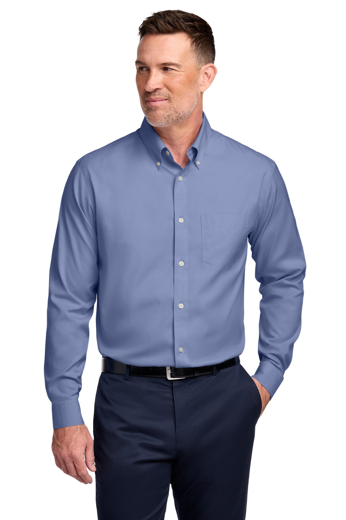 Custom Embroidery or DTF Print - Brooks Brothers ®  Tall Wrinkle-Free Stretch Pinpoint Shirt TBB18000
