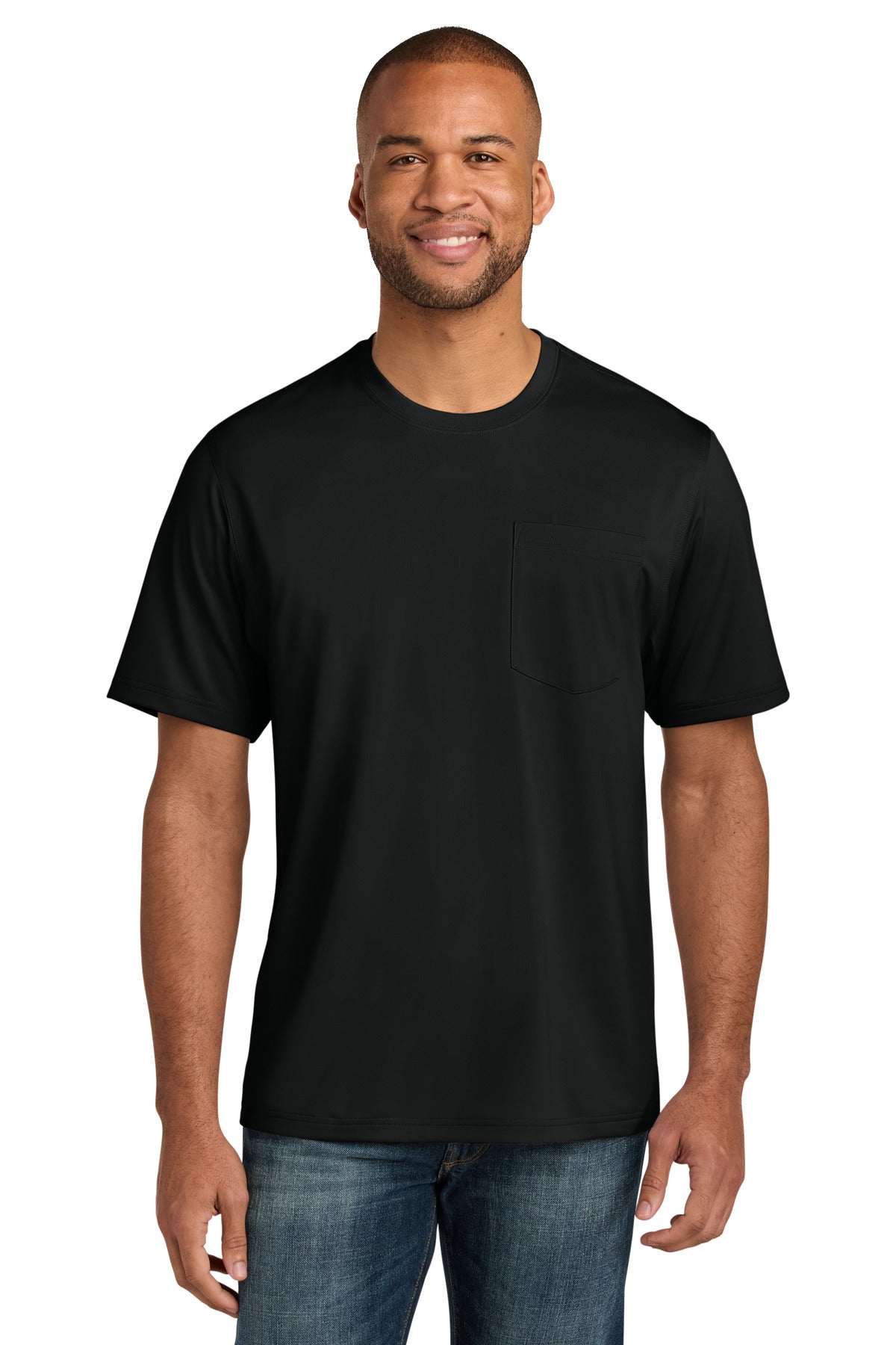 Custom Embroidery or DTF Print - CornerStone ®  Tall Workwear Pro Short Sleeve Pocket Tee TLCS440P