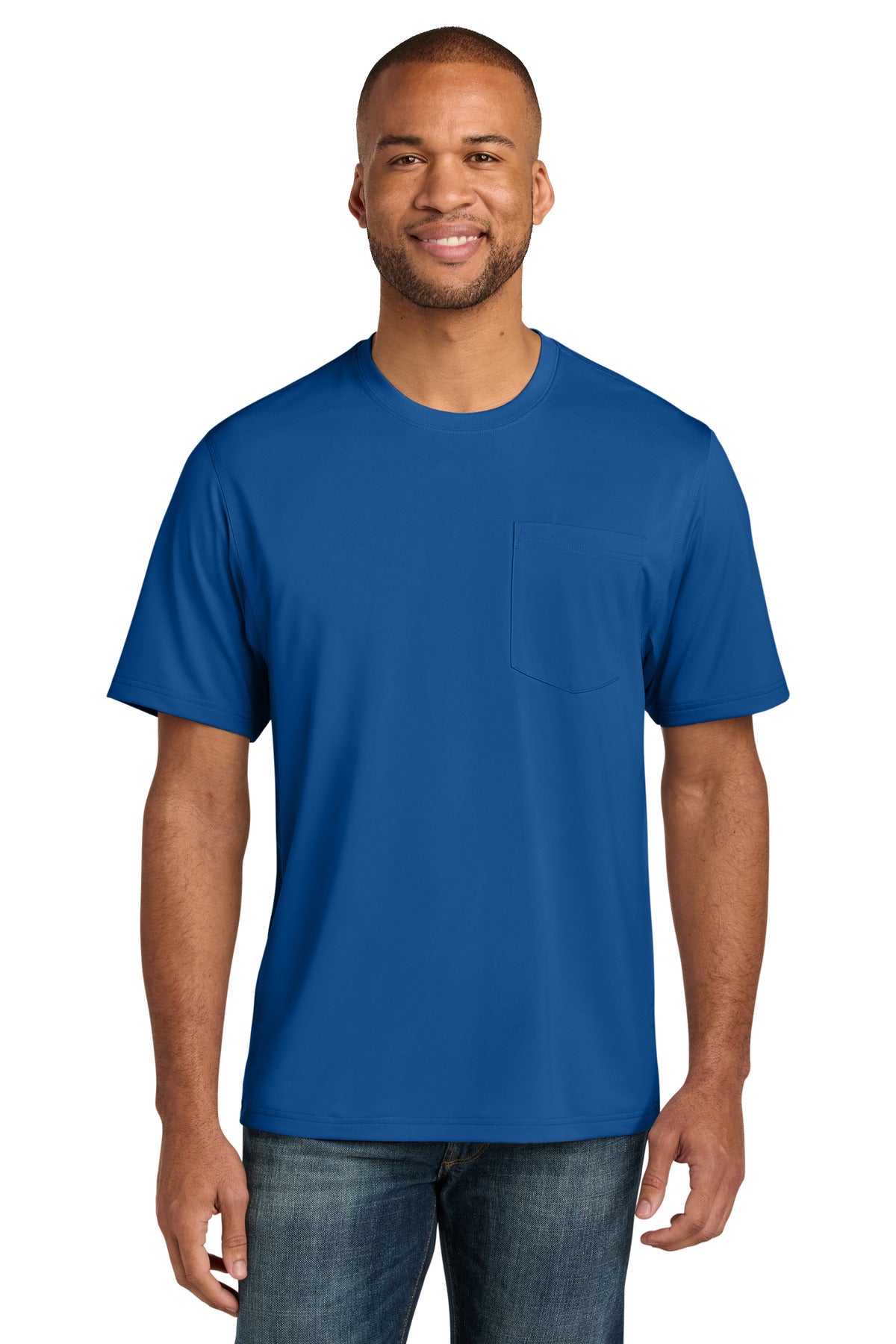 Custom Embroidery or DTF Print - CornerStone ®  Tall Workwear Pro Short Sleeve Pocket Tee TLCS440P