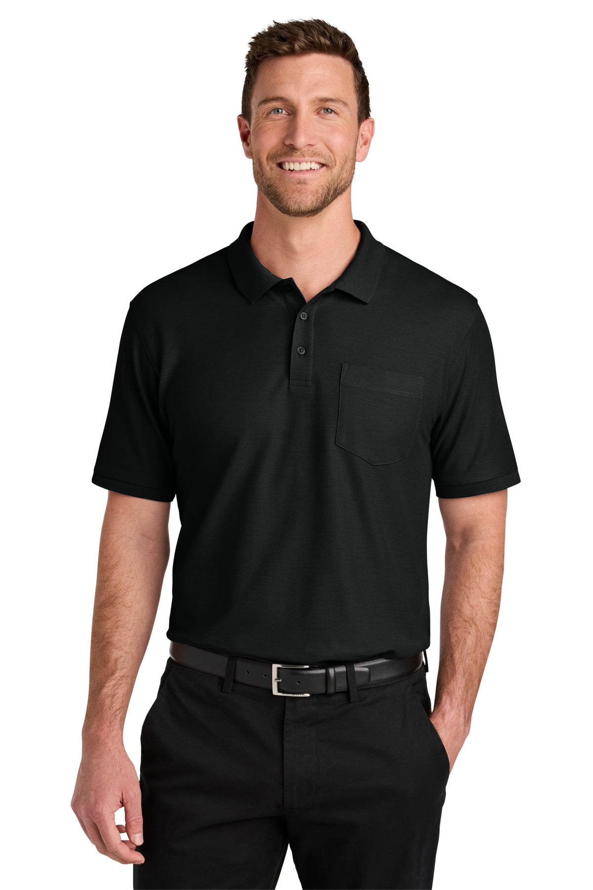 Custom Embroidery or DTF Print - Port Authority ®  Tall Wearever Signature Pique Pocket Polo TLK200P
