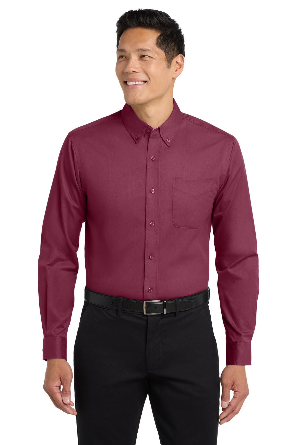 Custom Embroidery or DTF Print - Port Authority ®  Tall Long Sleeve Easy Care Shirt.  TLS608