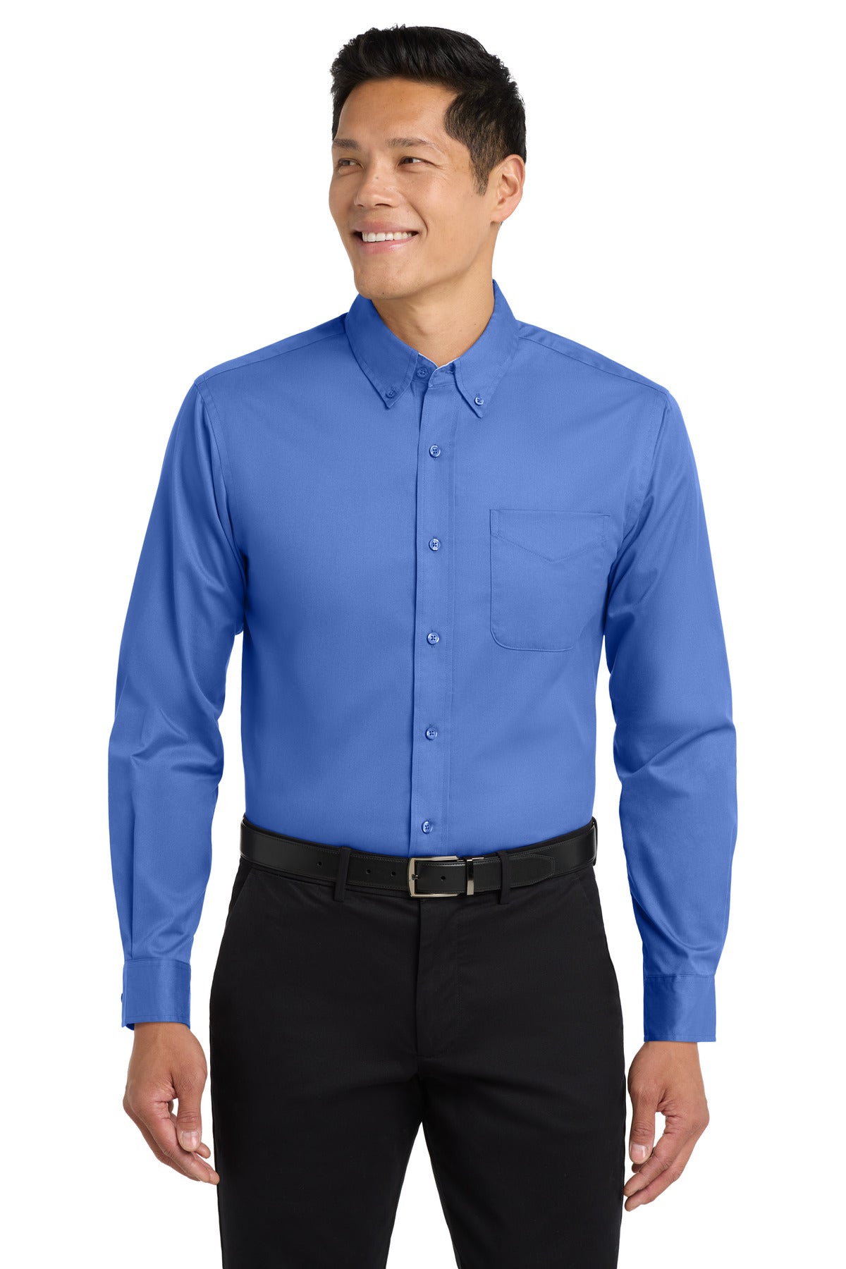 Custom Embroidery or DTF Print - Port Authority ®  Tall Long Sleeve Easy Care Shirt.  TLS608