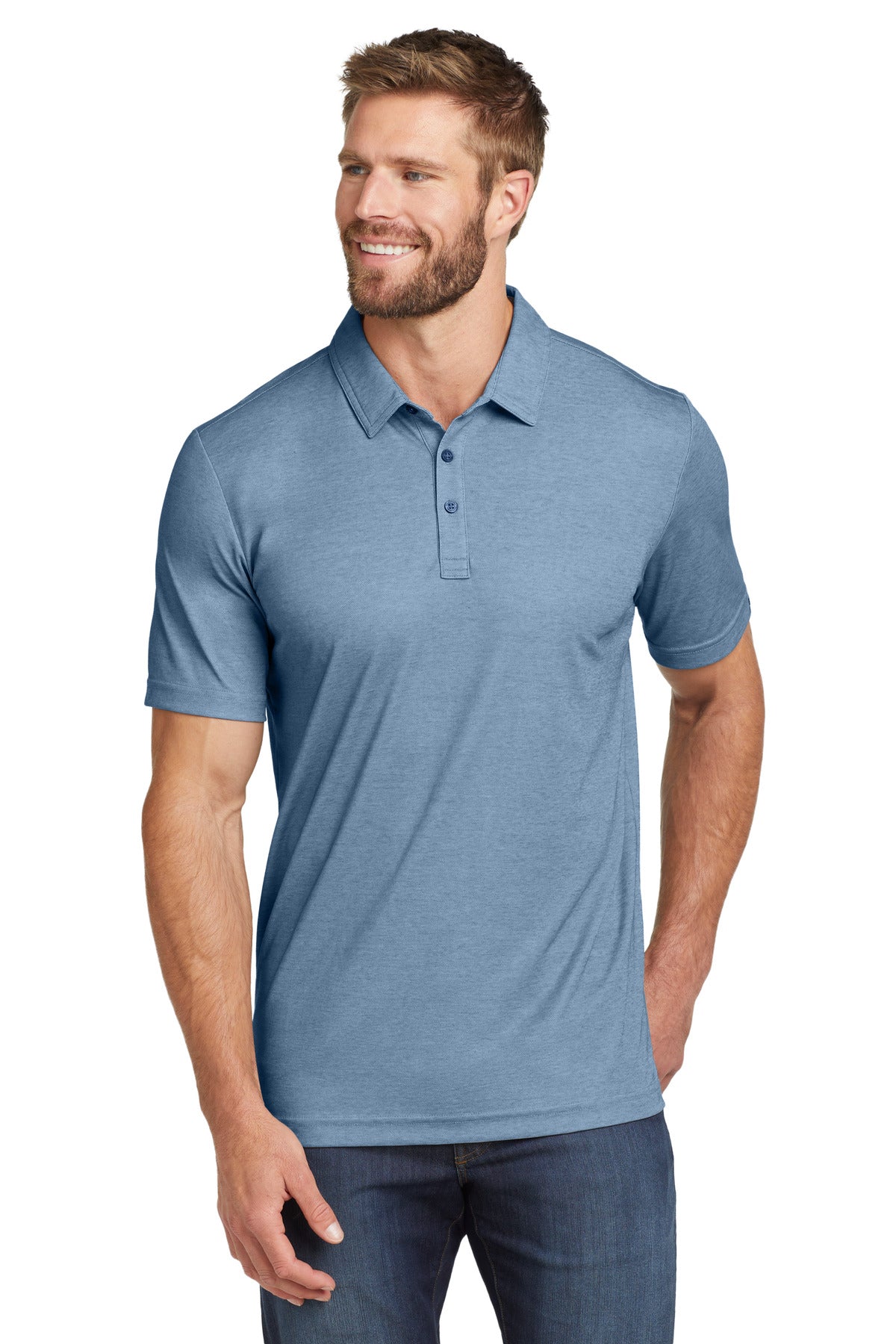 Custom Embroidered - TravisMathew Oceanside Heather Polo. TM1MU412