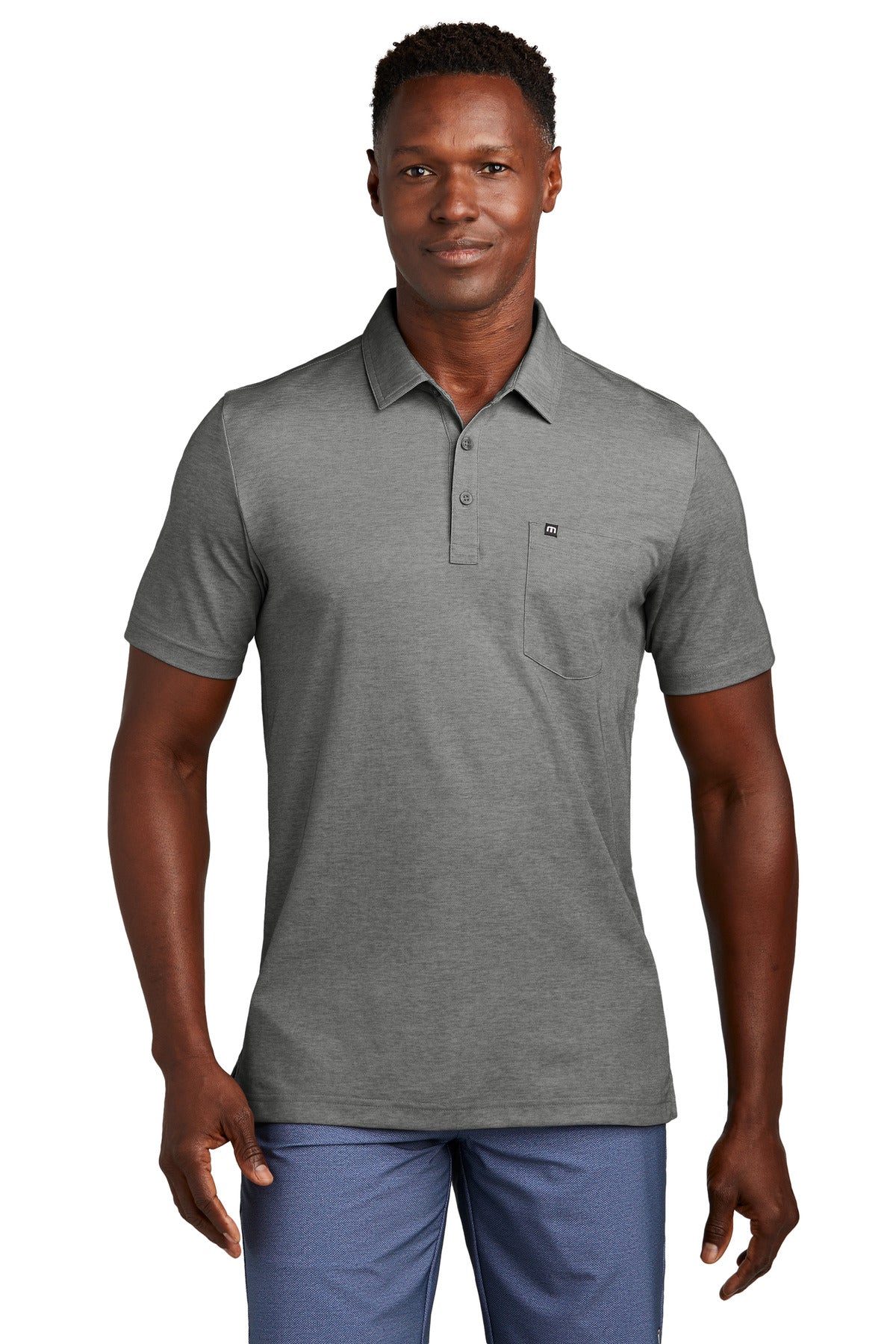 Custom Embroidered - TravisMathew Oceanside Heather Pocket Polo TM1MY404