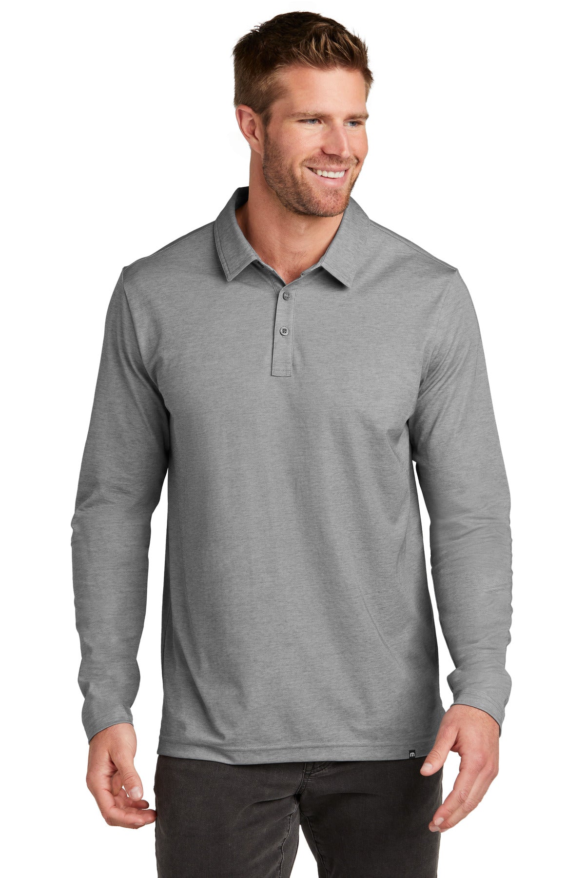 Custom Embroidered - TravisMathew Oceanside Heather Long Sleeve Polo TM1MZ343