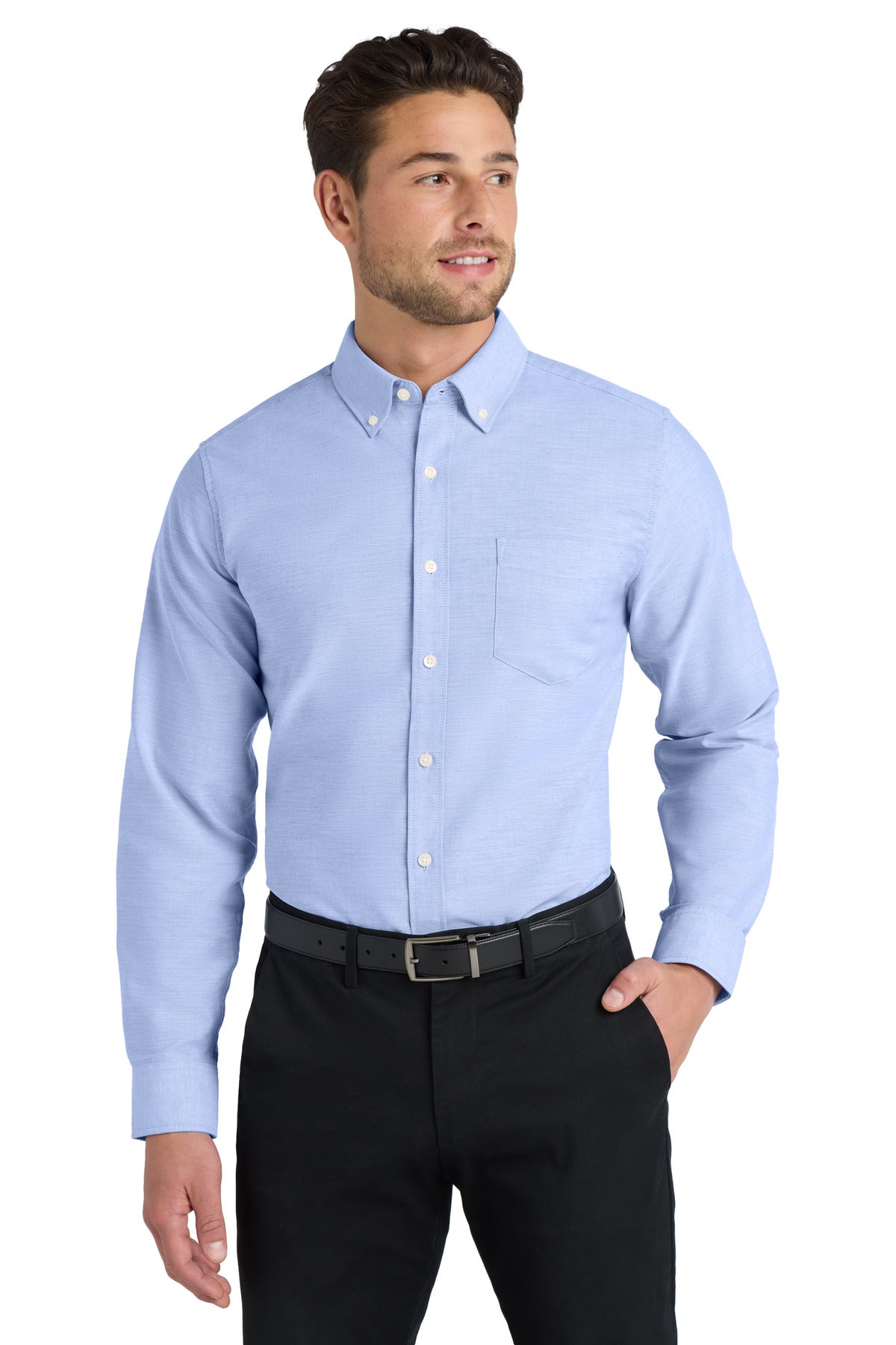 Custom Embroidery or DTF Print - Port Authority ®  Tall SuperPro ™  Oxford Shirt. TS658