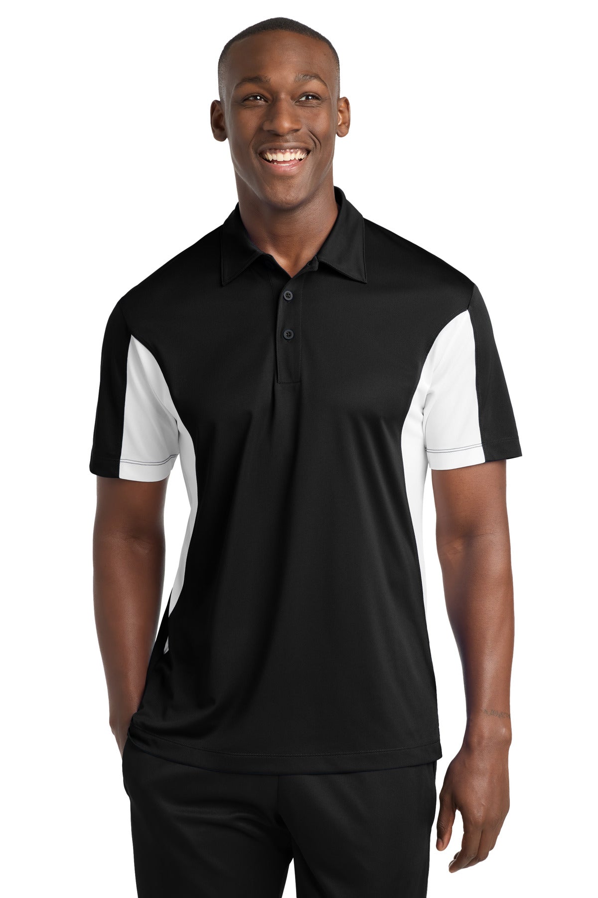 Custom Embroidery or DTF Print - Sport-Tek ®  Tall Side Blocked Micropique Sport-Wick ®  Polo. TST655