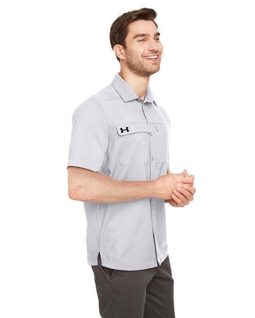 coach dress shirt Under Armour 1351360 Men's Motivate Coach Woven Shirt, Midnight Navy/White / S