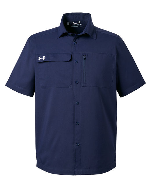 coach dress shirt Under Armour 1351360 Men's Motivate Coach Woven Shirt, Midnight Navy/White / S