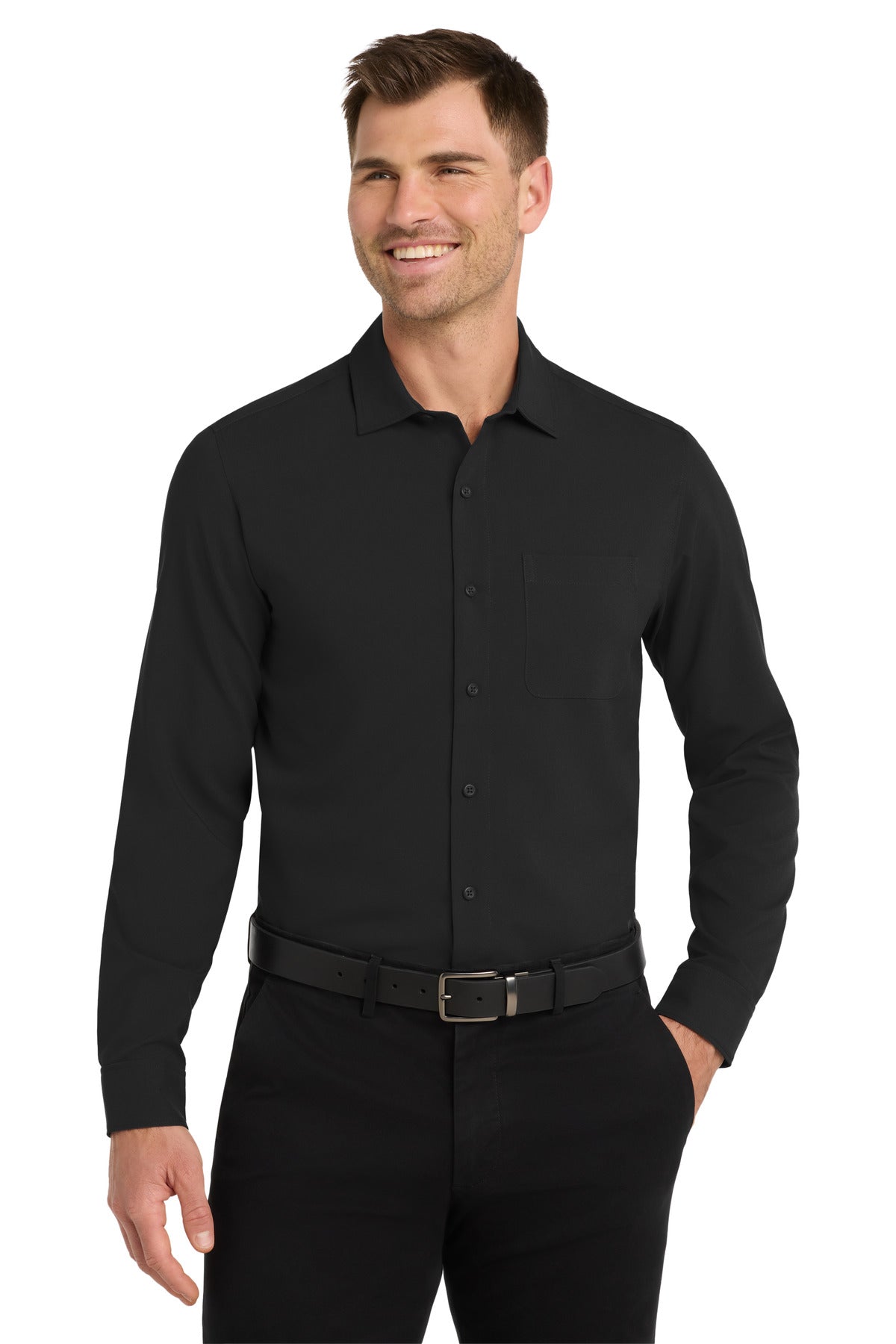 Custom Embroidery or DTF Print - Port Authority  ®  Long Sleeve Performance Staff Shirt W401