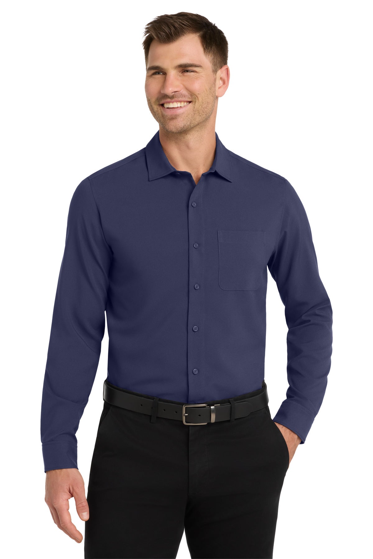 Custom Embroidery or DTF Print - Port Authority  ®  Long Sleeve Performance Staff Shirt W401