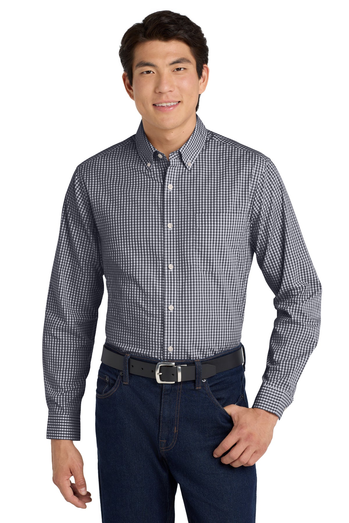 Custom Embroidery or DTF Print - Port Authority  ®  Broadcloth Gingham Easy Care Shirt W644