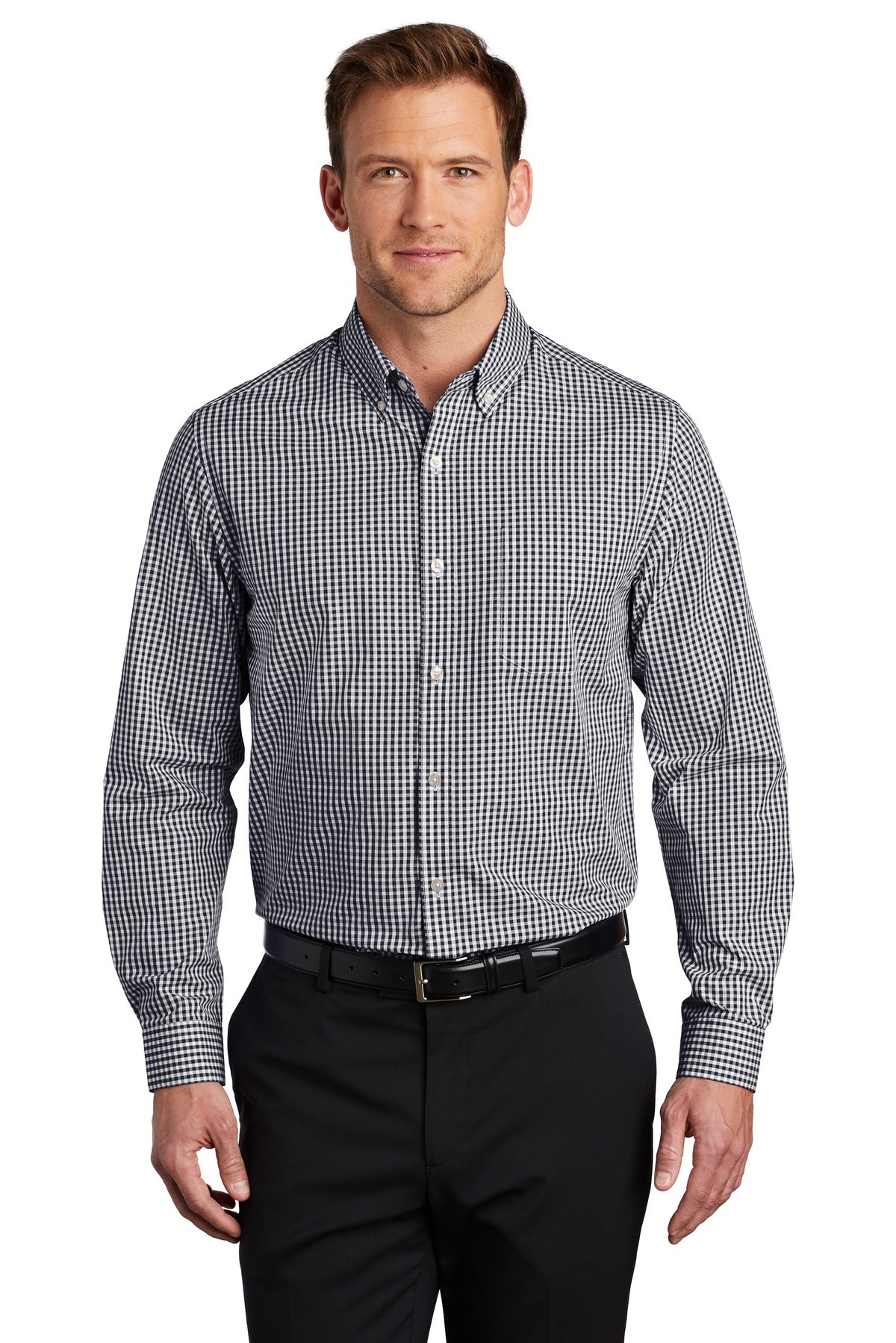 Custom Embroidered - Port Authority © Broadcloth Gingham Easy Care Shirt W644