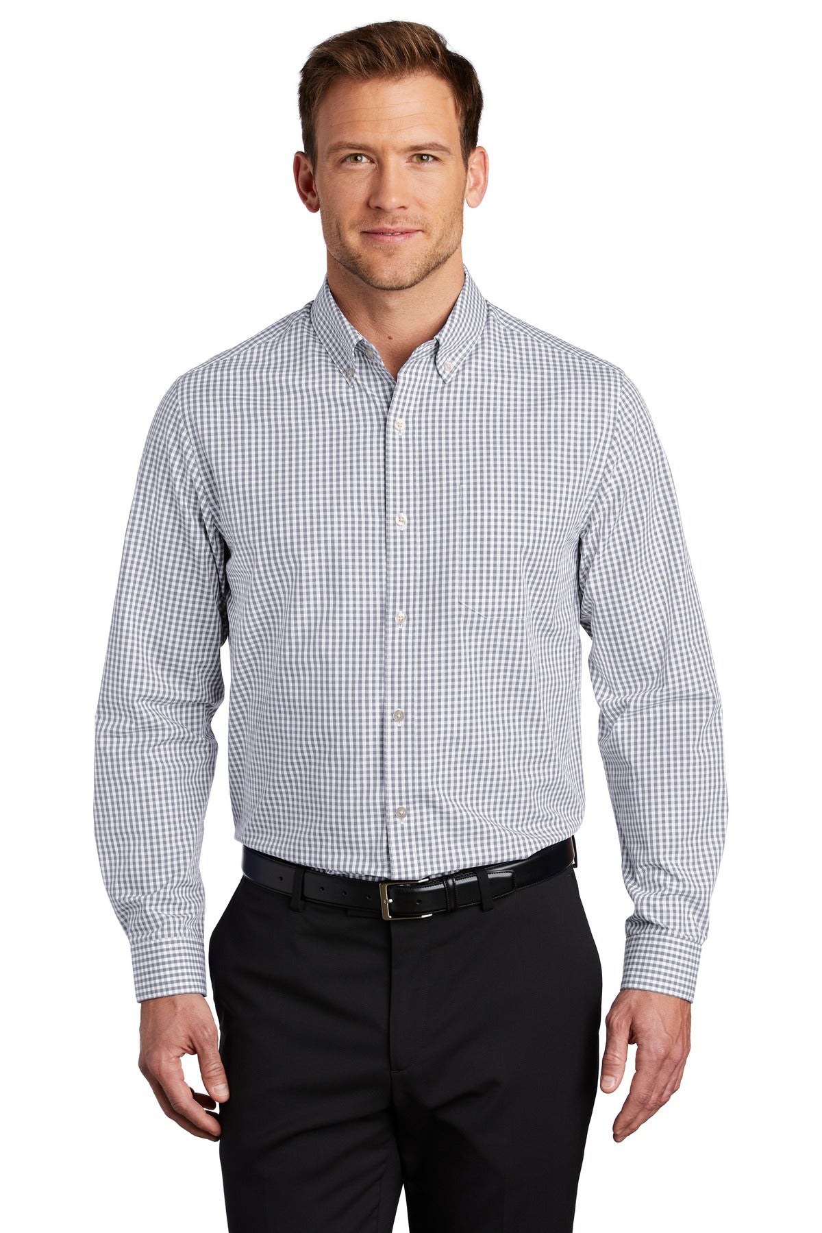 Custom Embroidered - Port Authority © Broadcloth Gingham Easy Care Shirt W644