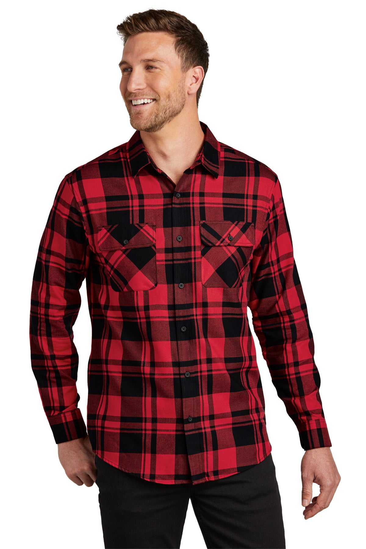 Custom Embroidery or DTF Print - Port Authority ®  Plaid Flannel Shirt. W668