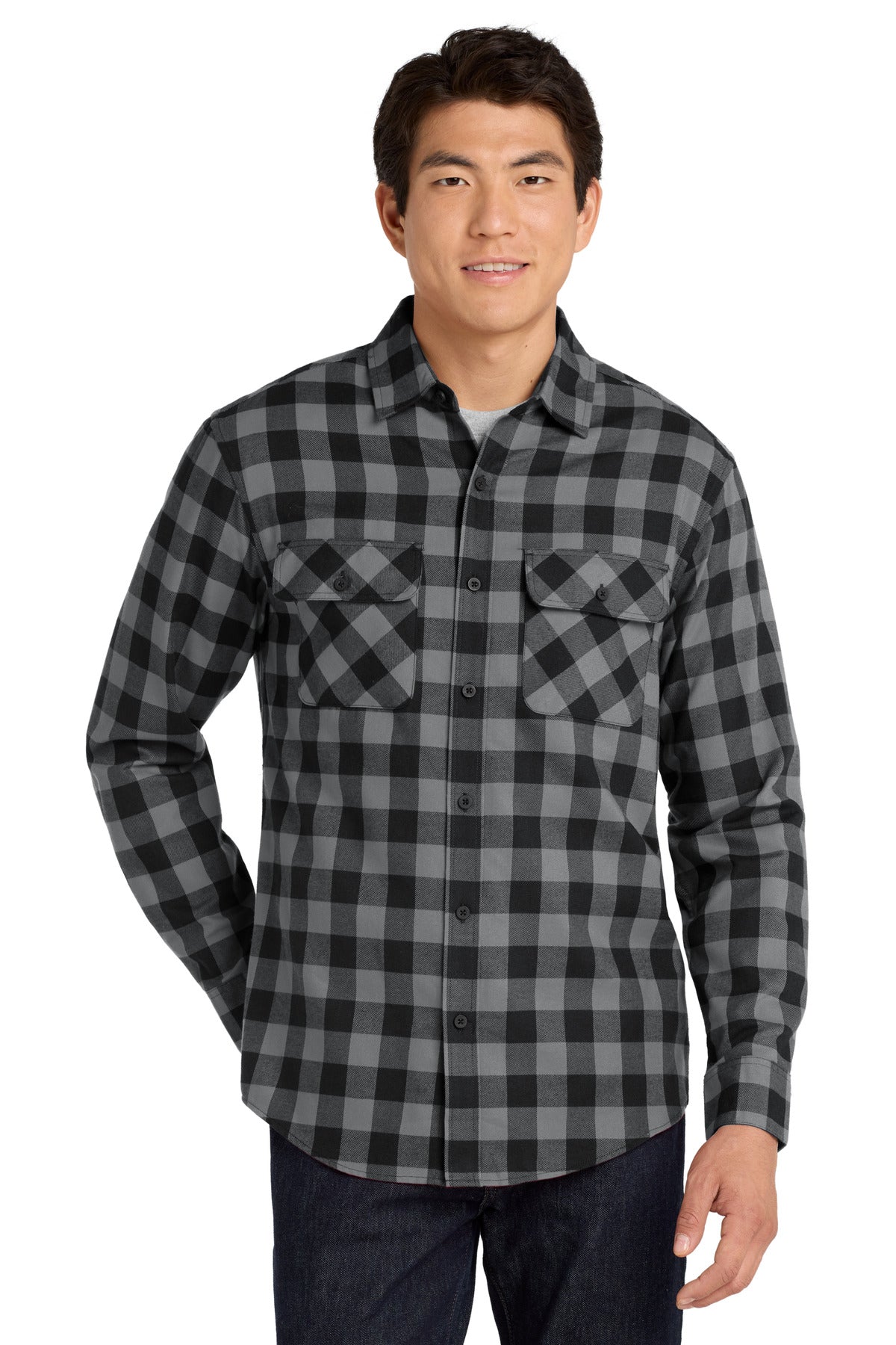 Custom Embroidery or DTF Print - Port Authority ®  Plaid Flannel Shirt. W668