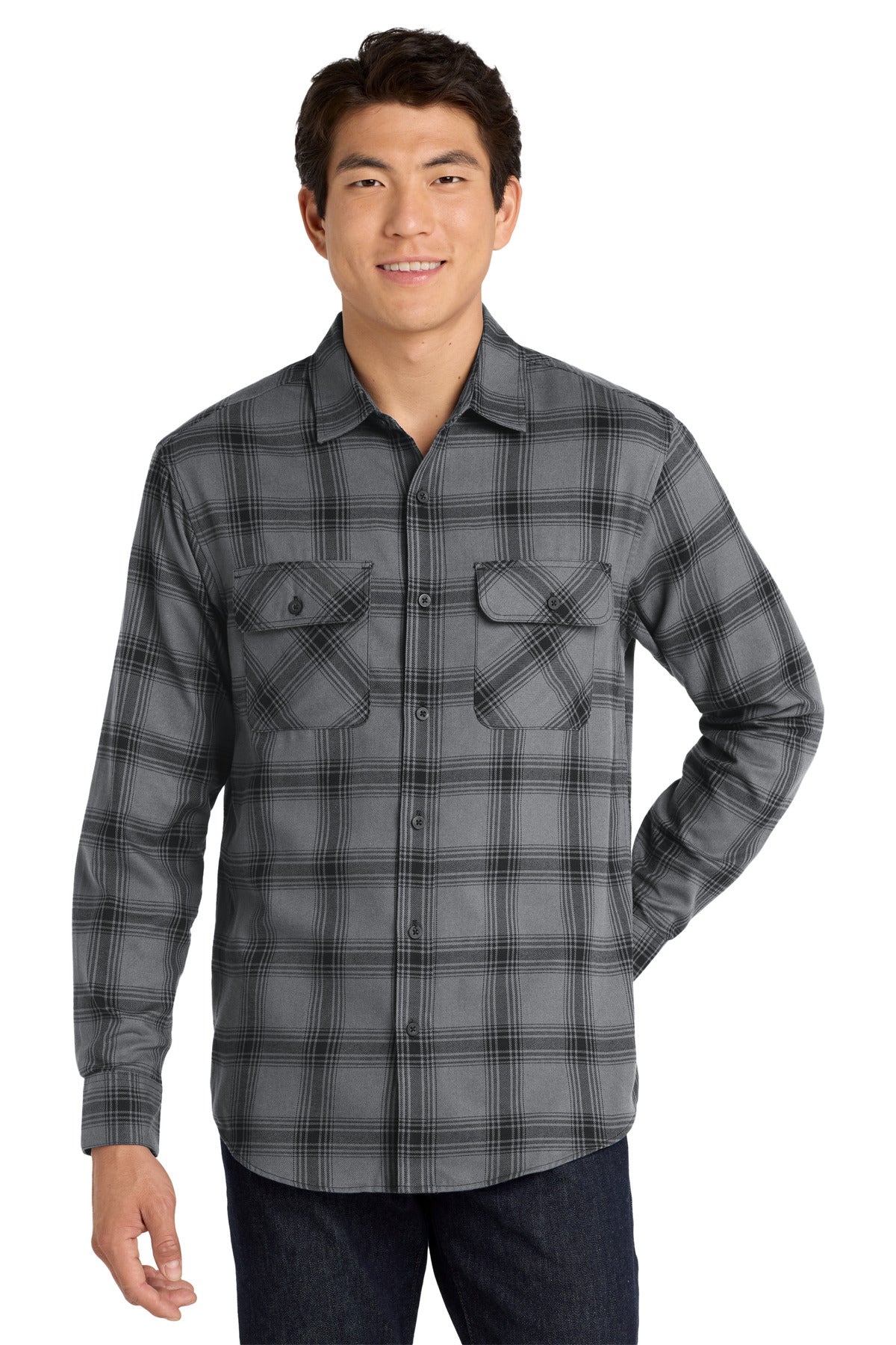 Custom Embroidery or DTF Print - Port Authority ®  Plaid Flannel Shirt. W668