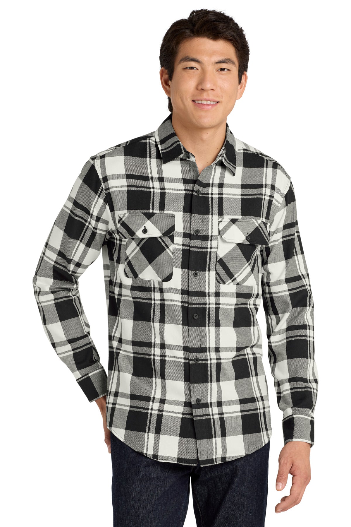 Custom Embroidery or DTF Print - Port Authority ®  Plaid Flannel Shirt. W668