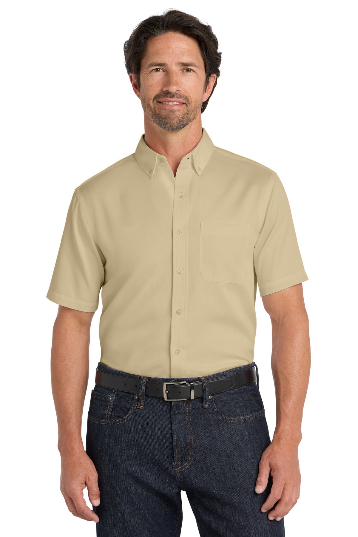 Custom Embroidered - Port Authority© Short Sleeve SuperPro React© Twill Shirt. W809