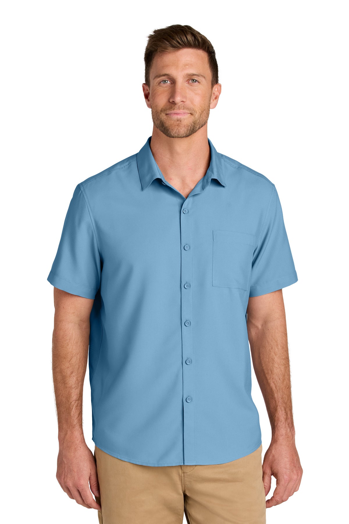 Custom Embroidery or DTF Print - Port Authority ®  Short Sleeve UV Dockside Shirt W963