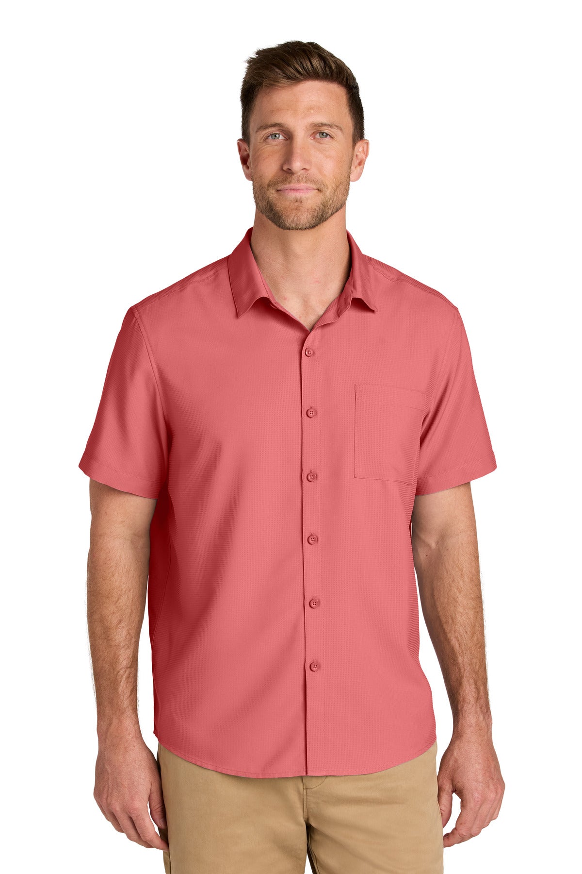 Custom Embroidered - Port Authority© Short Sleeve UV Dockside Shirt W963