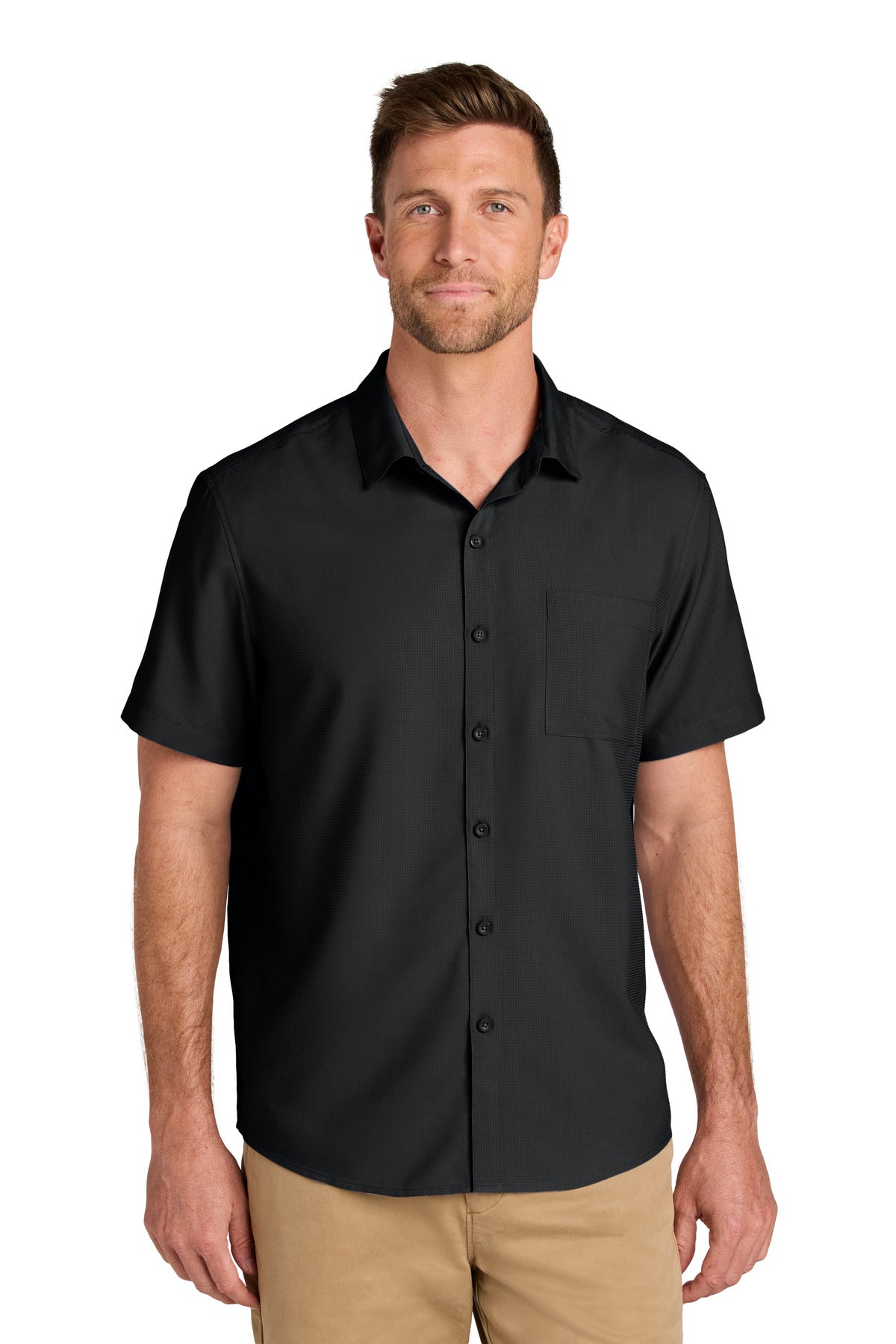 Custom Embroidery or DTF Print - Port Authority ®  Short Sleeve UV Dockside Shirt W963