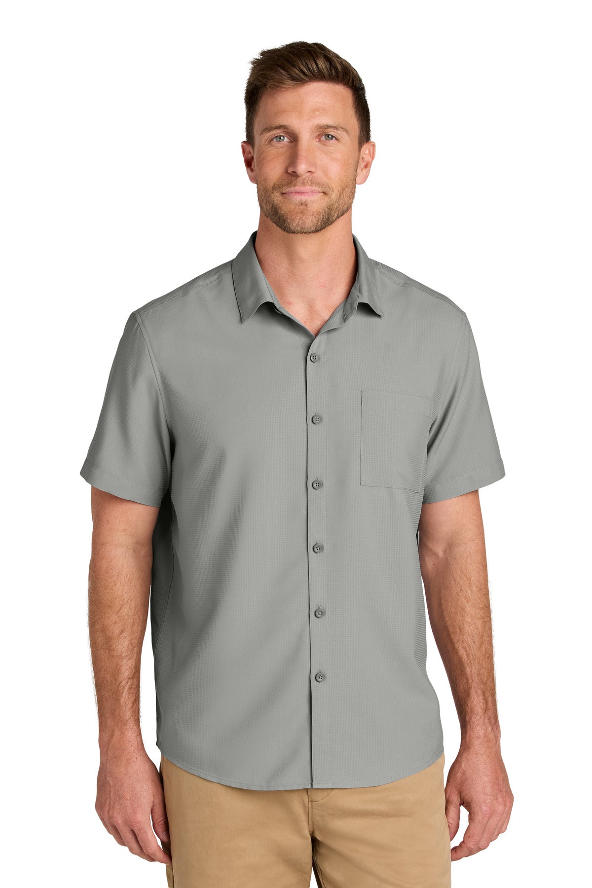 Custom Embroidered - Port Authority© Short Sleeve UV Dockside Shirt W963