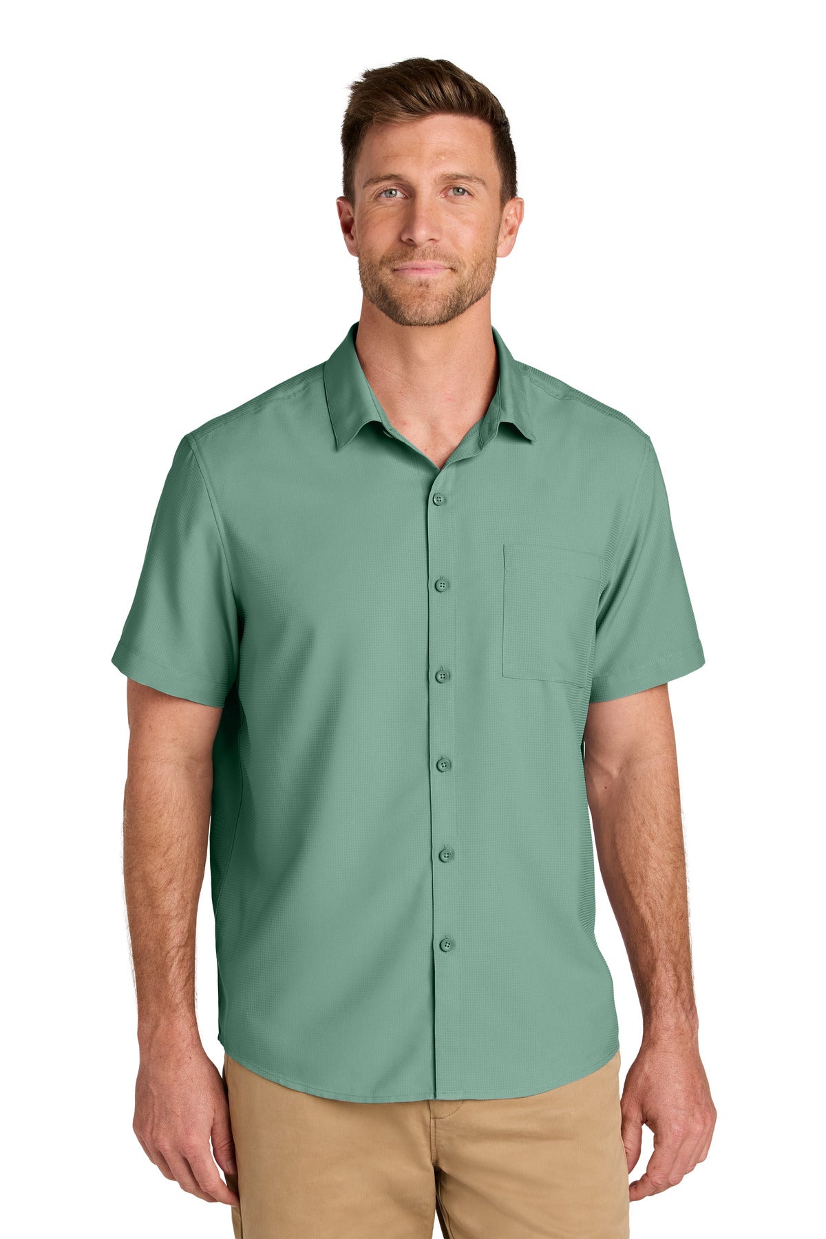 Custom Embroidery or DTF Print - Port Authority ®  Short Sleeve UV Dockside Shirt W963