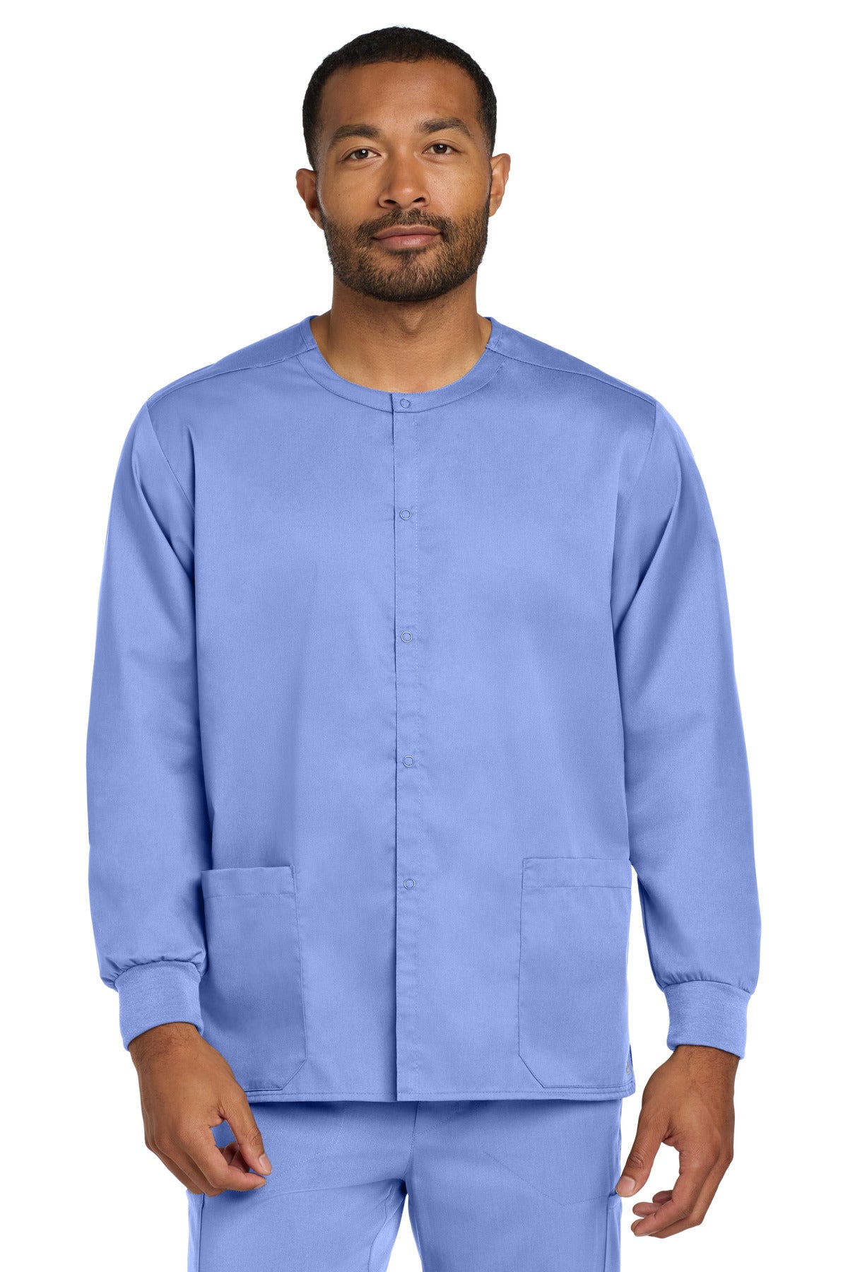 Custom Embroidery or DTF Print - Wink ®  Unisex WorkFlex Snap-Front Scrub Jacket WW3080